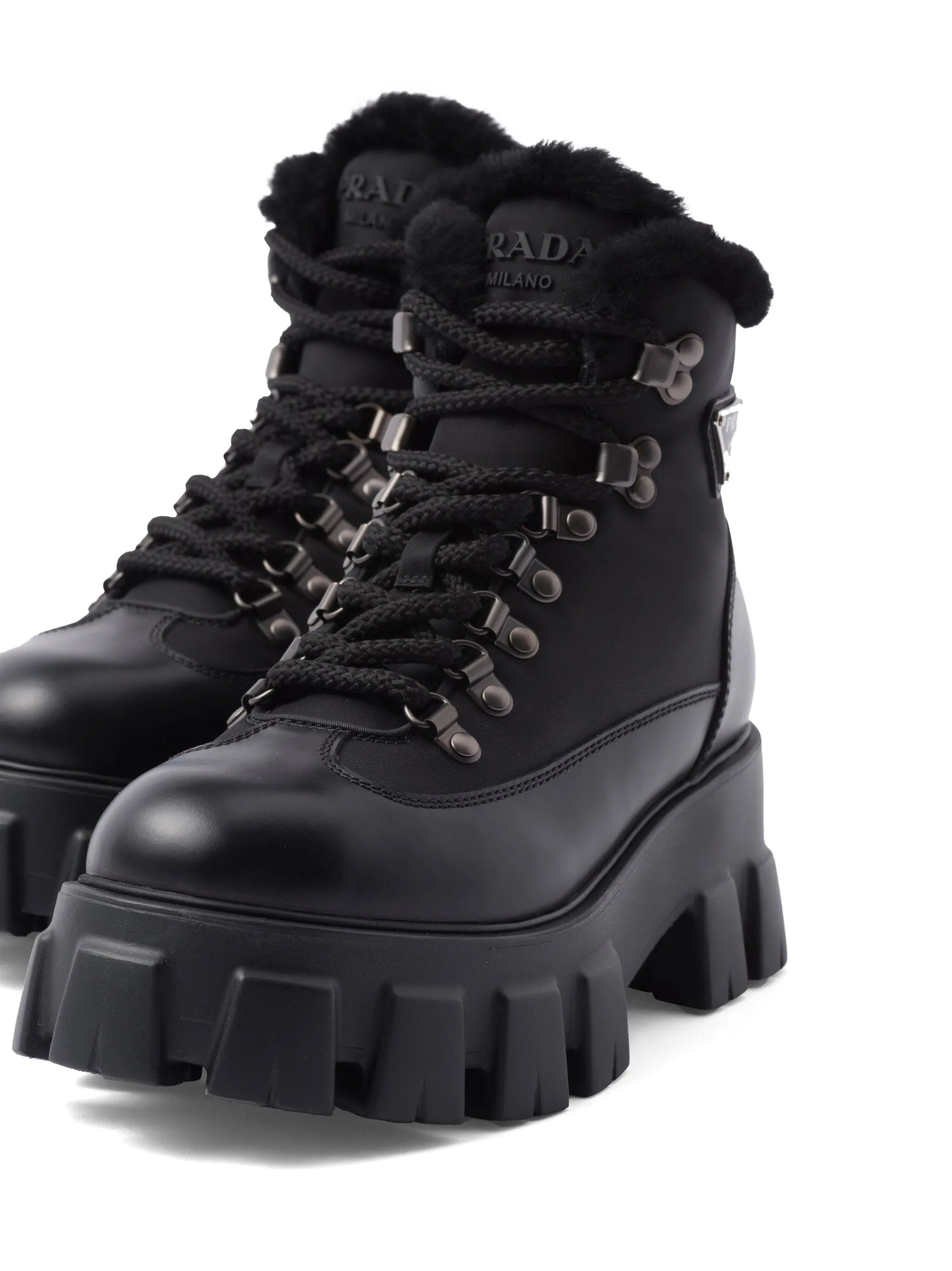 Moonlith brushed leather combat boots