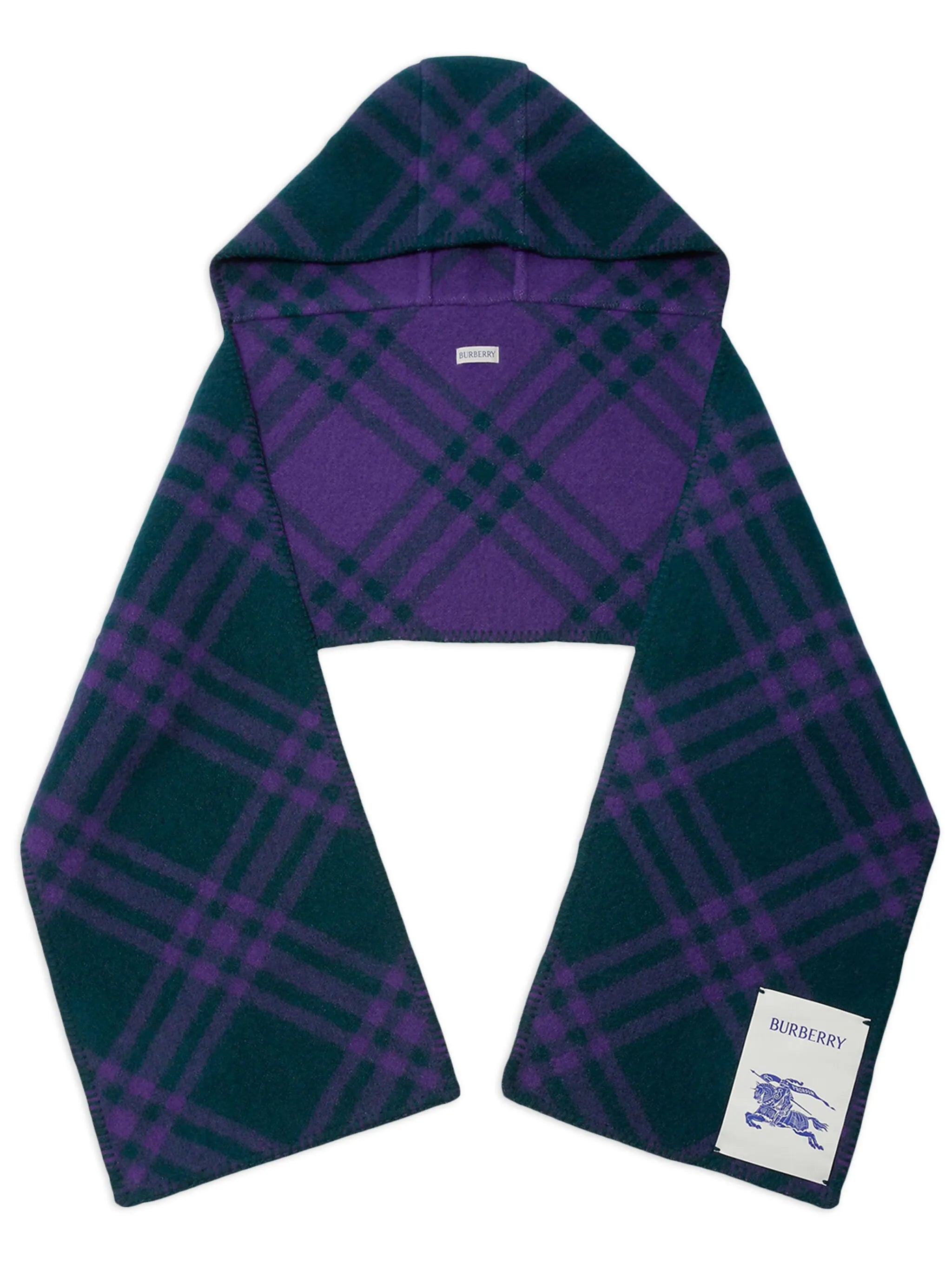 EKD check-pattern hooded scarf