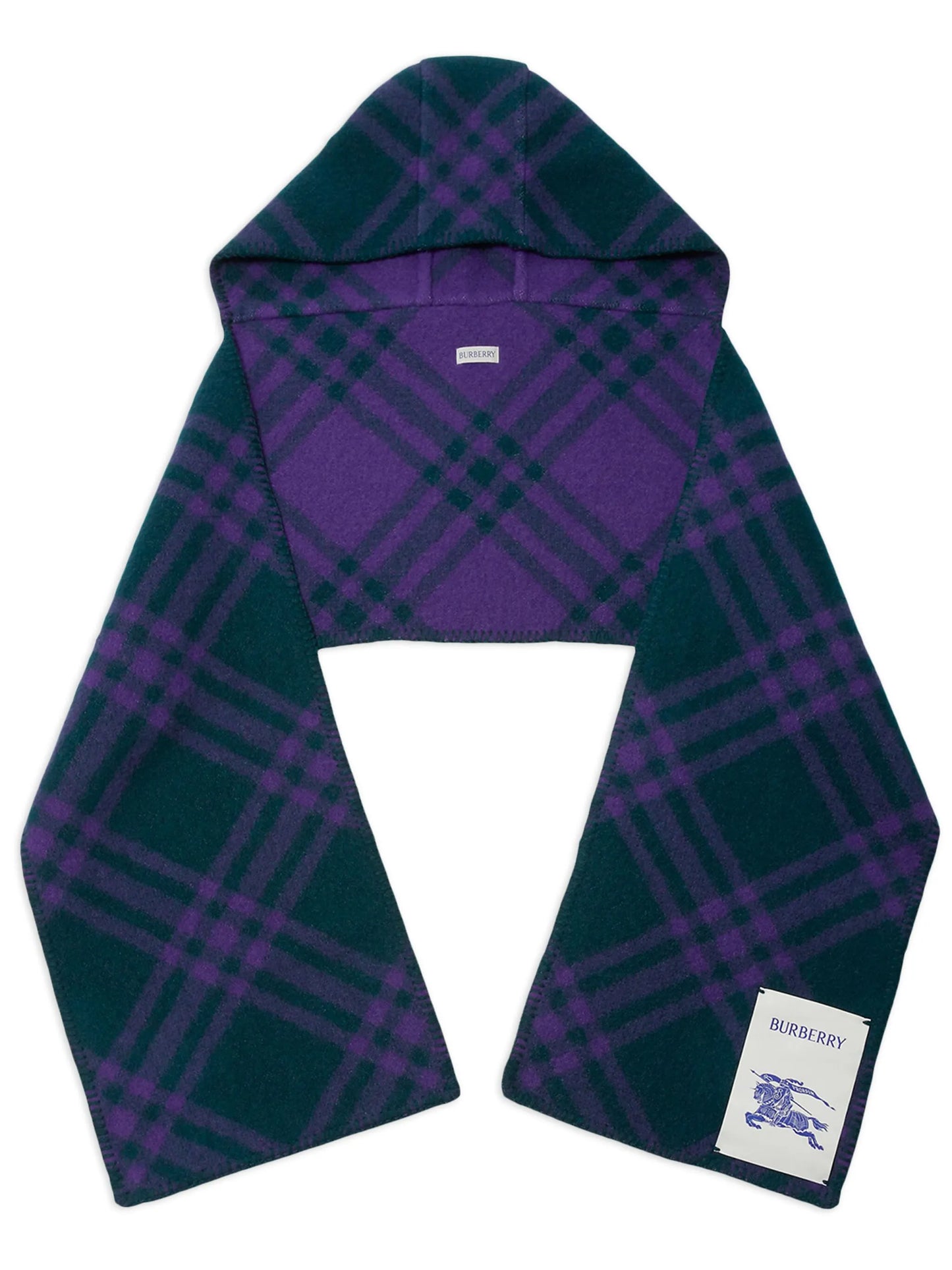 EKD check-pattern hooded scarf