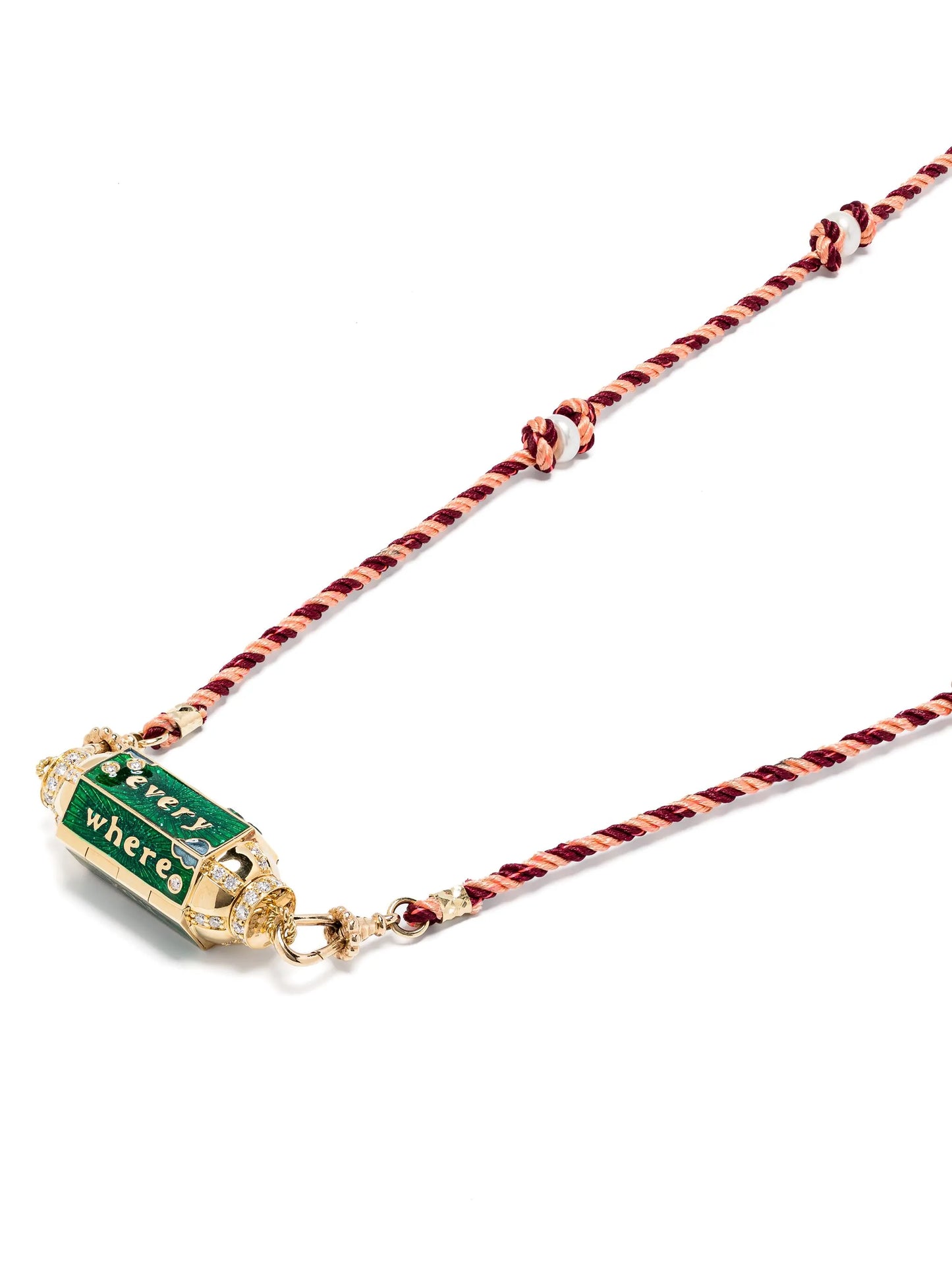 18kt yellow gold diamonds locket necklace