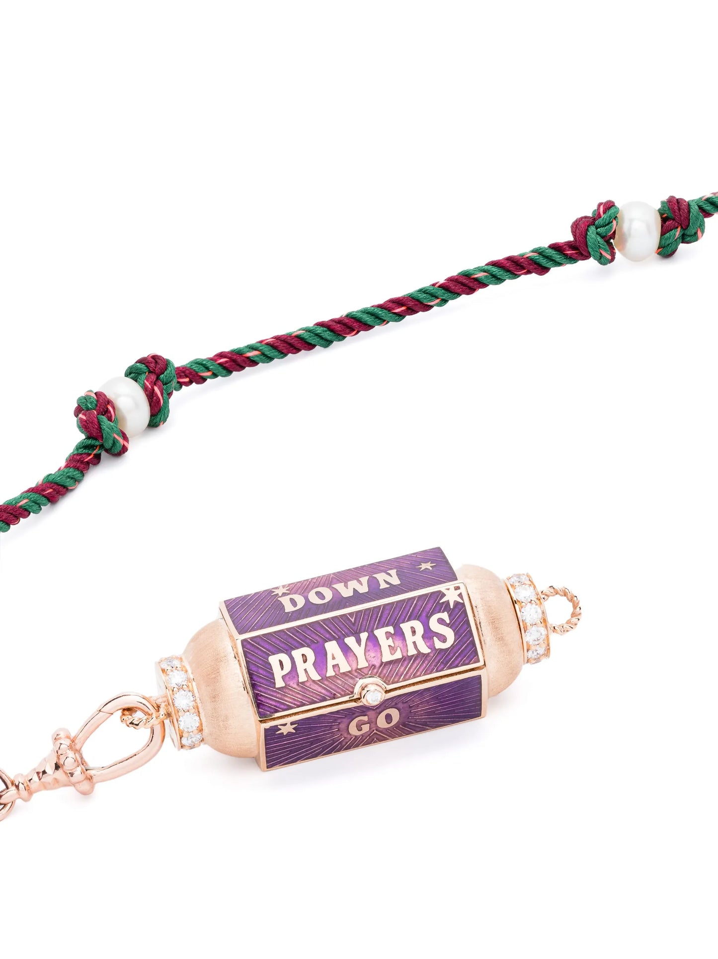 18kt rose gold Prayers Box Locket diamond necklace