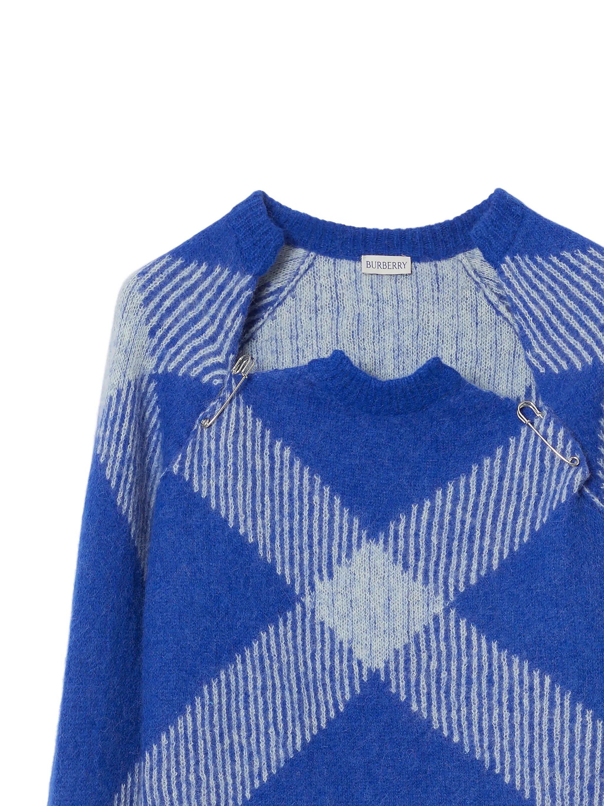 Check alpaca-wool blend jumper