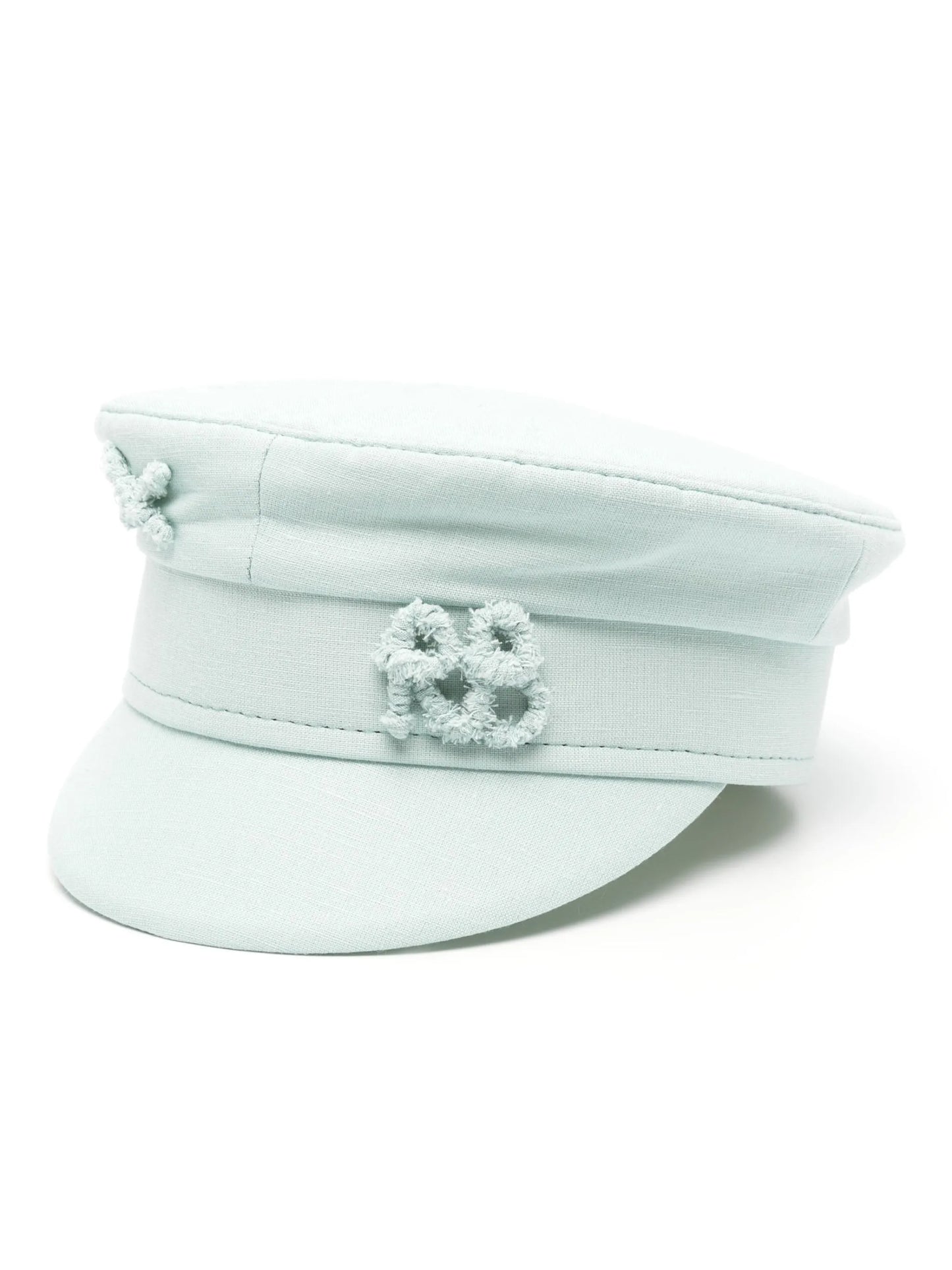 Monogram linen baker boy hat