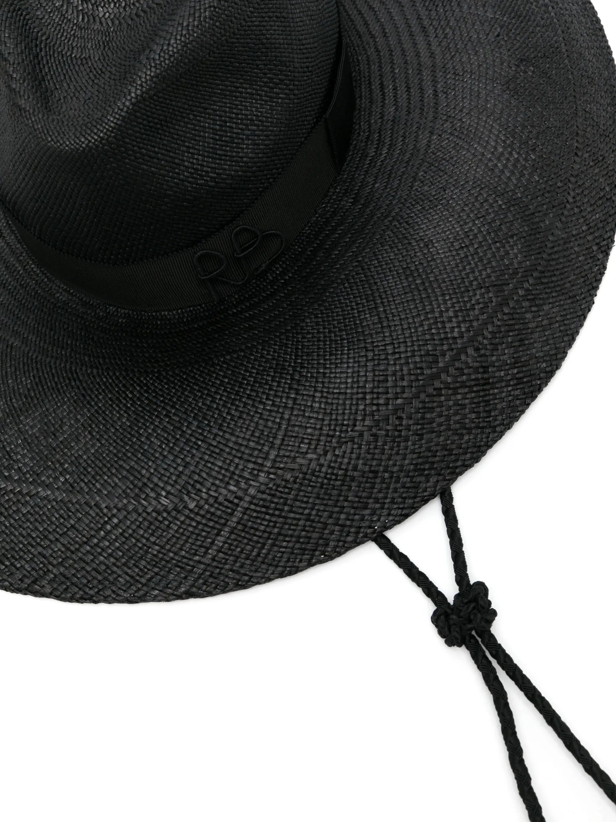 monogram-appliqué wide-brim fedora hat