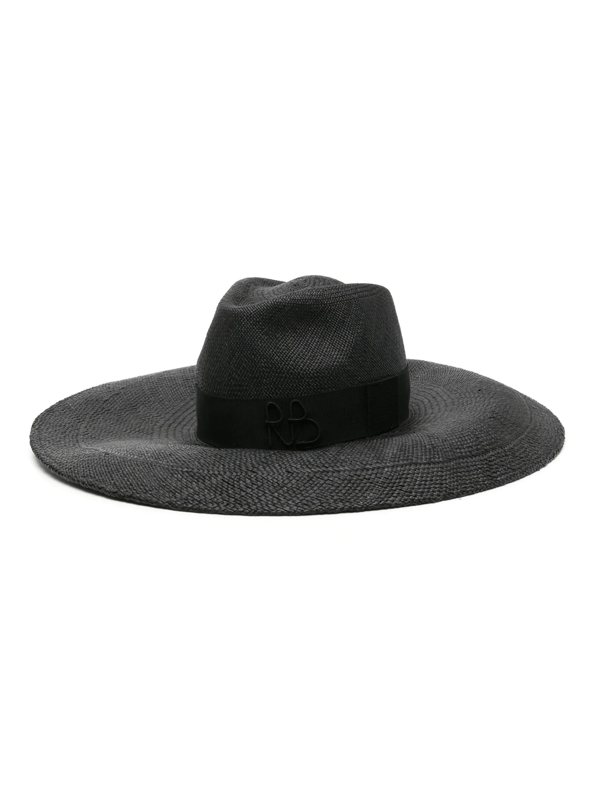 monogram-appliqué wide-brim fedora hat