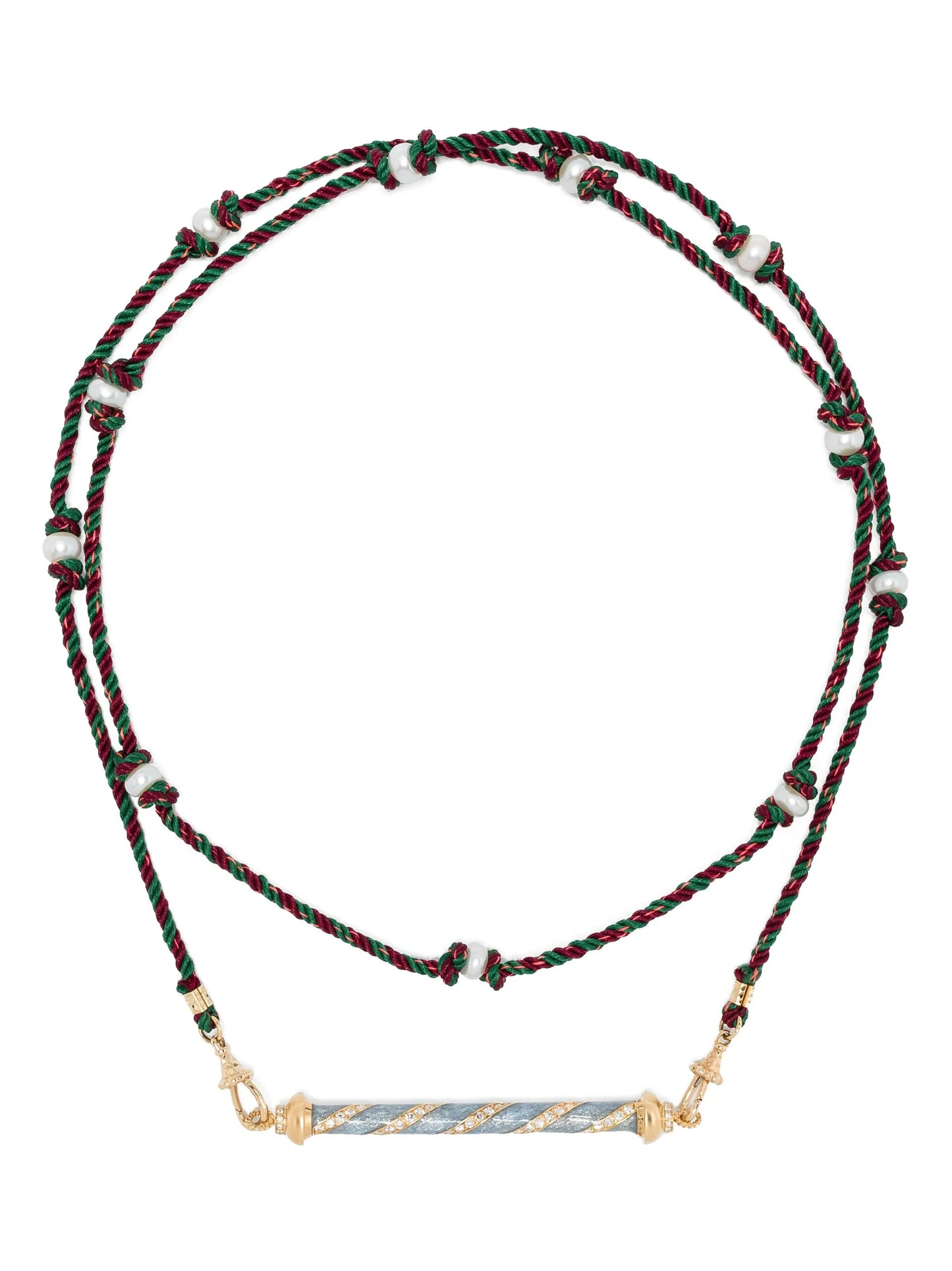18kt yellow gold Candy Cane diamond necklace