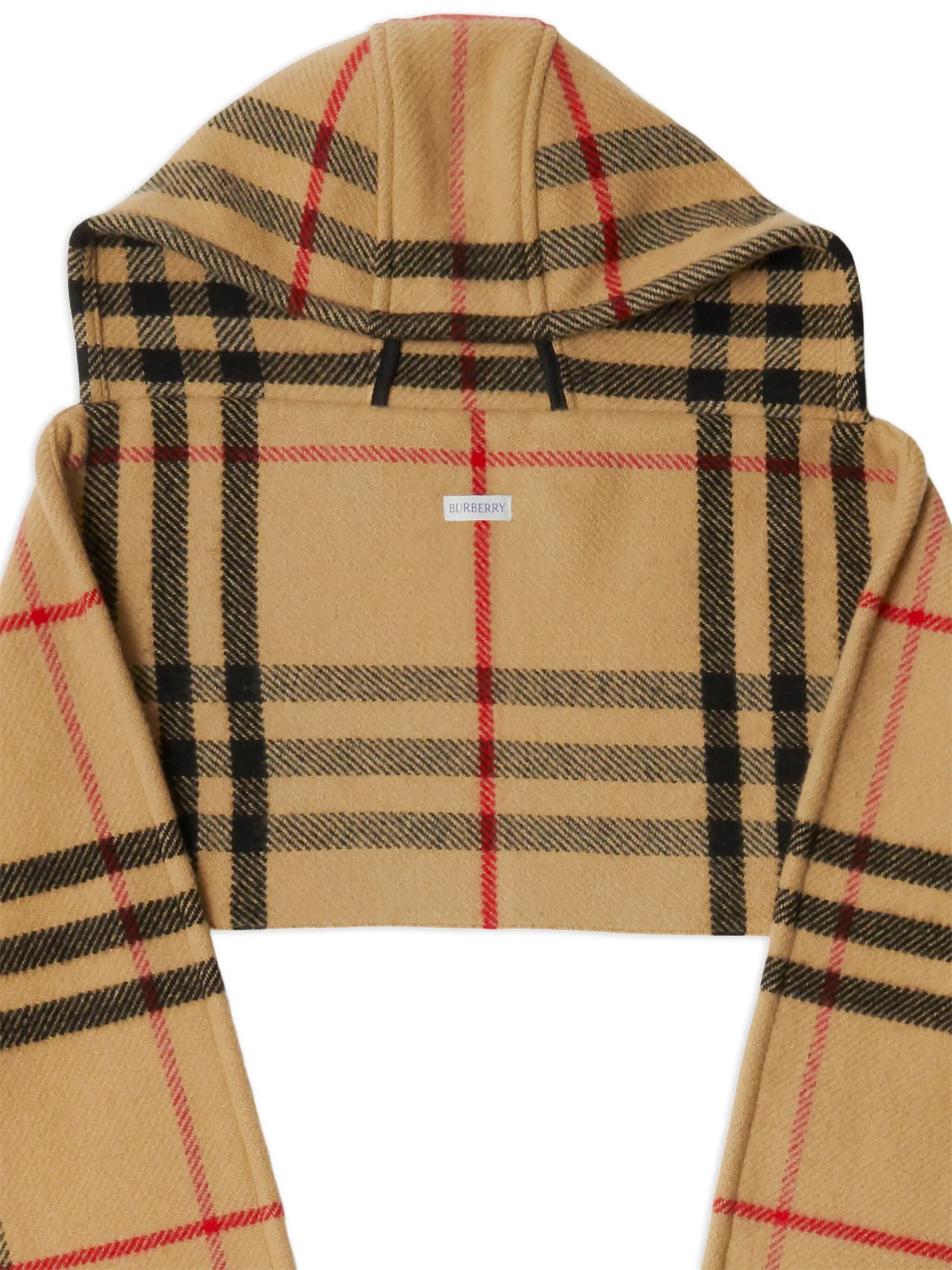 checked hooded scarf