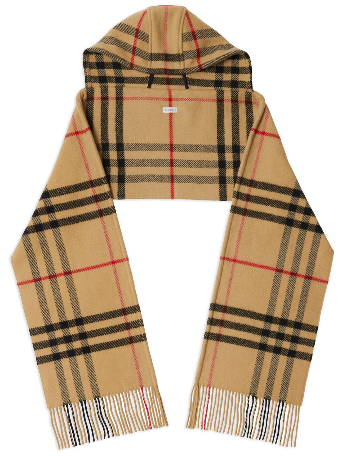 checked hooded scarf