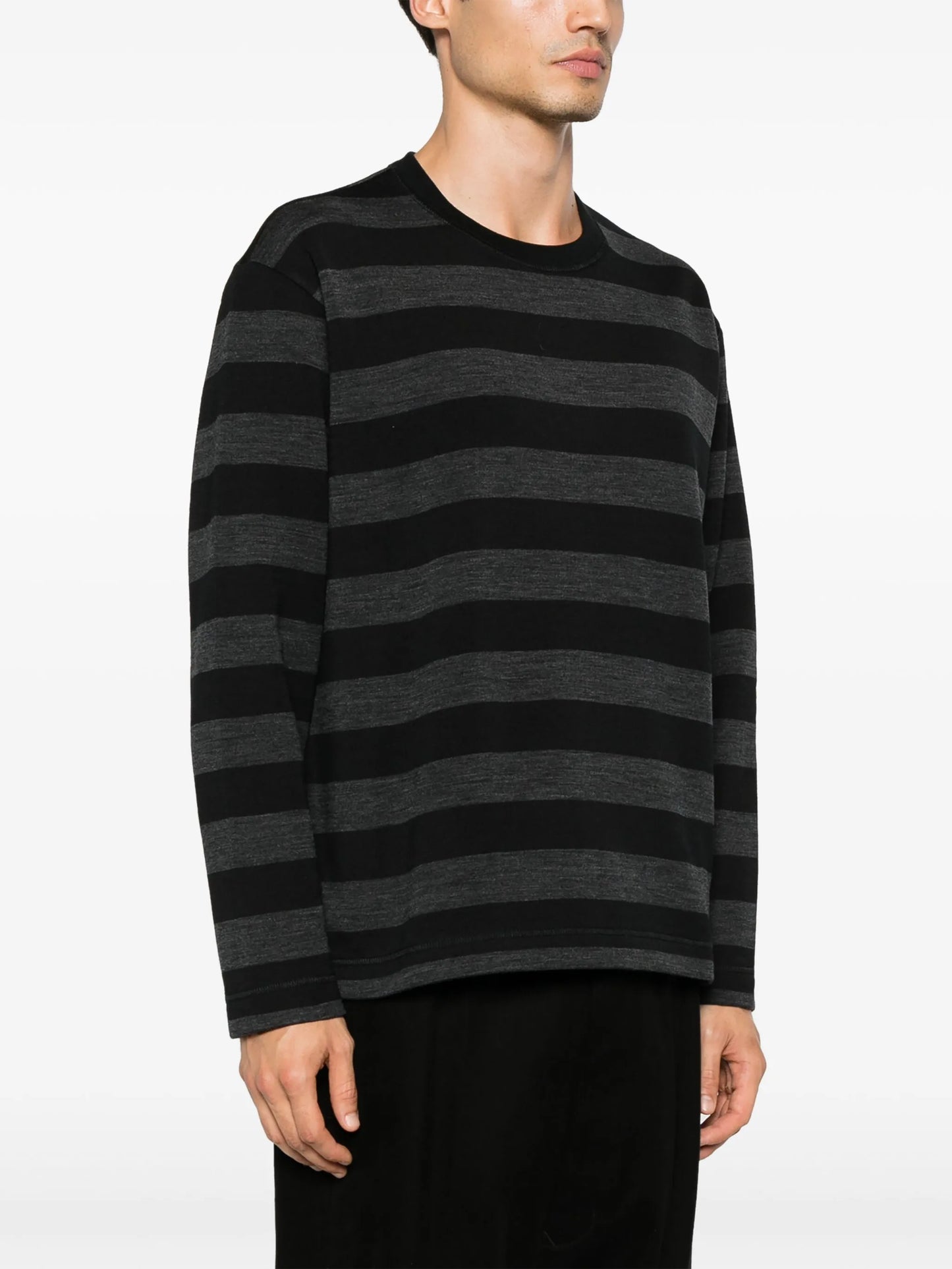 striped crew-neck sweatshirt