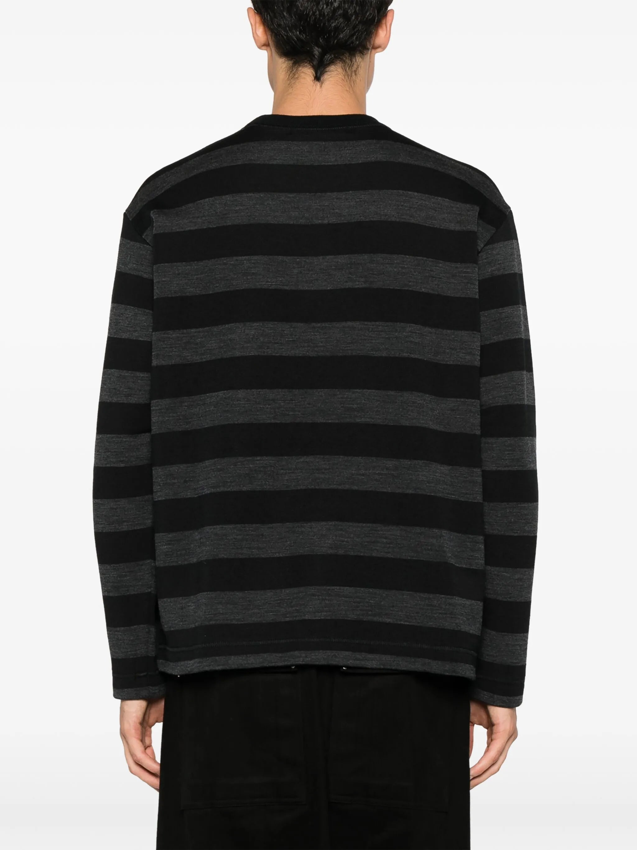 striped crew-neck sweatshirt