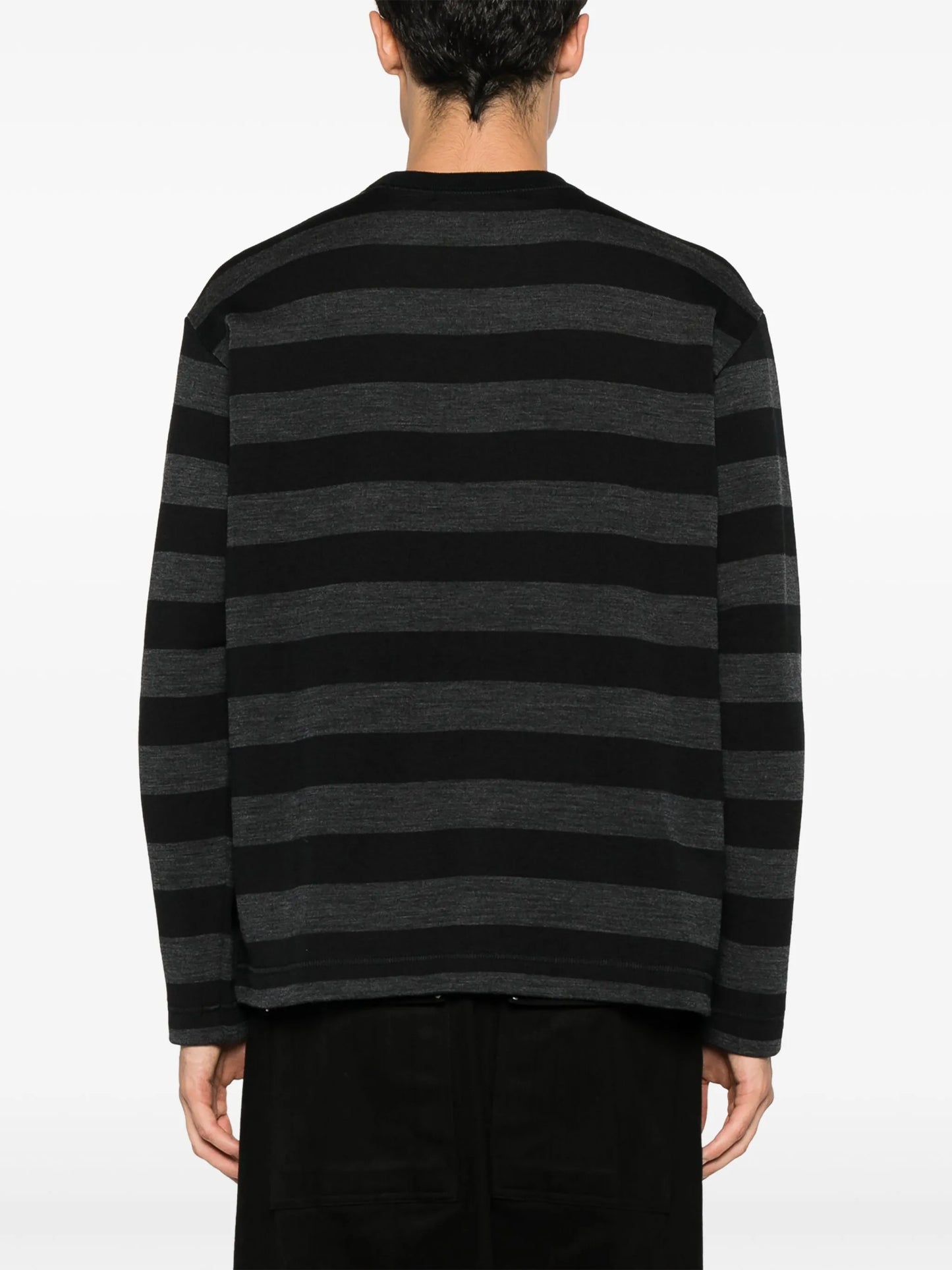striped crew-neck sweatshirt
