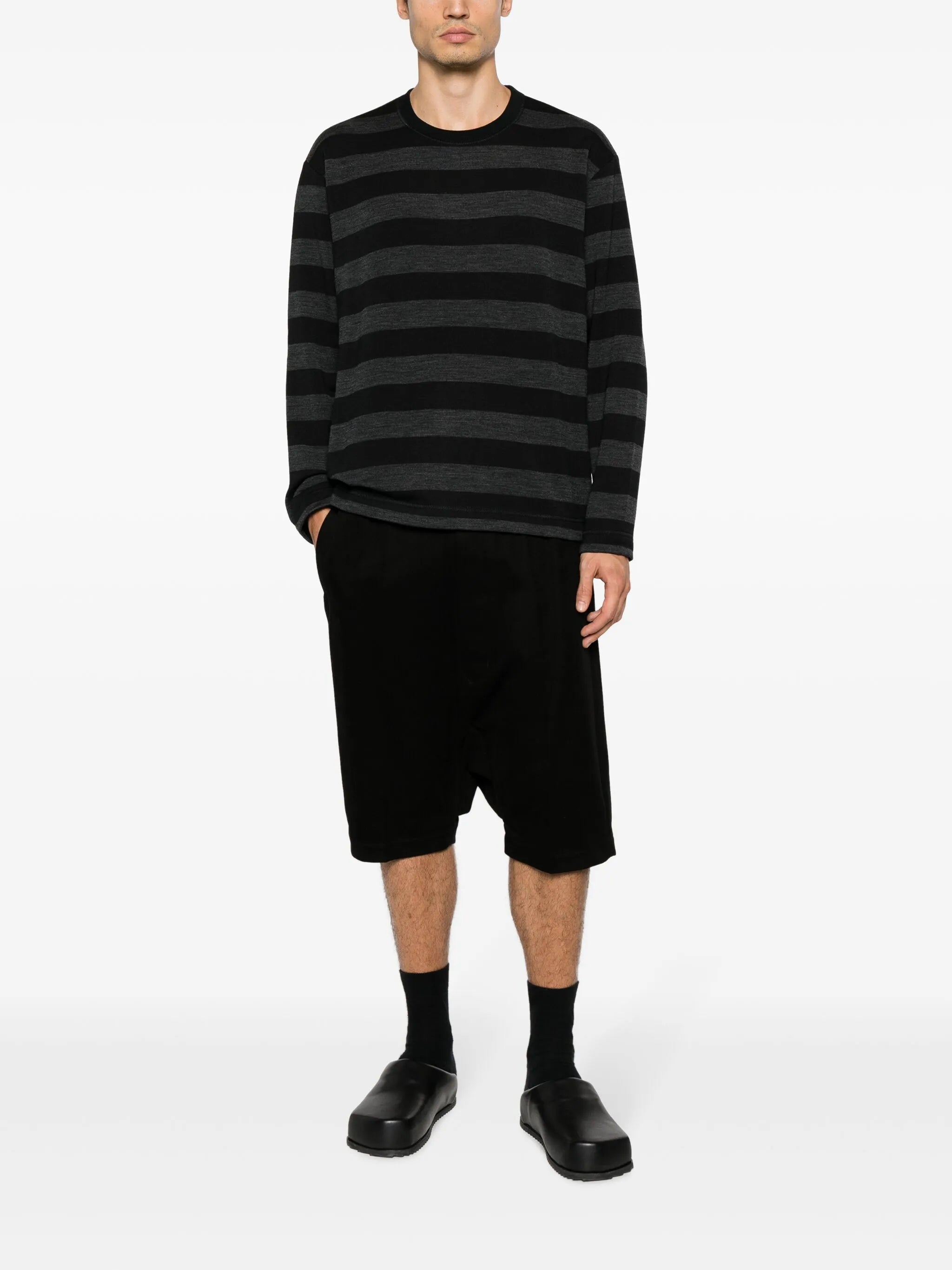 striped crew-neck sweatshirt