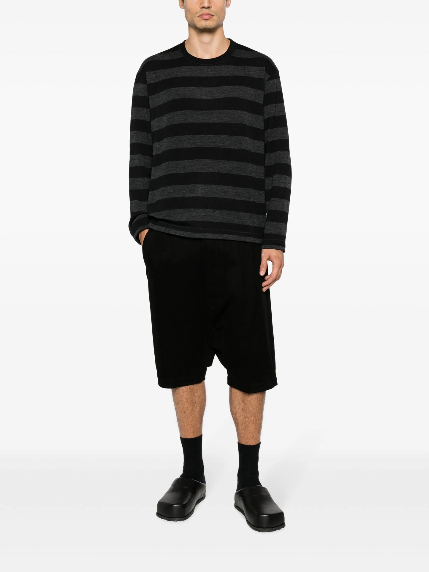 striped crew-neck sweatshirt