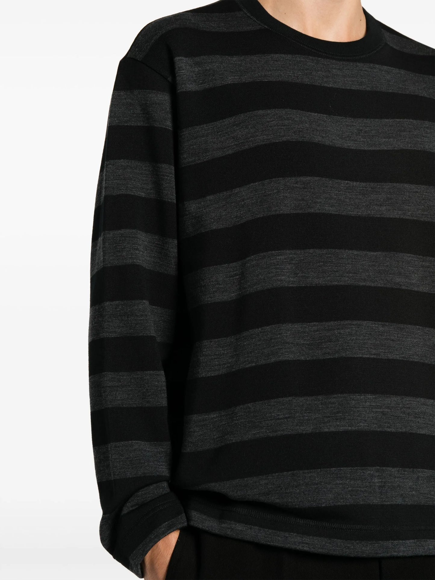 striped crew-neck sweatshirt