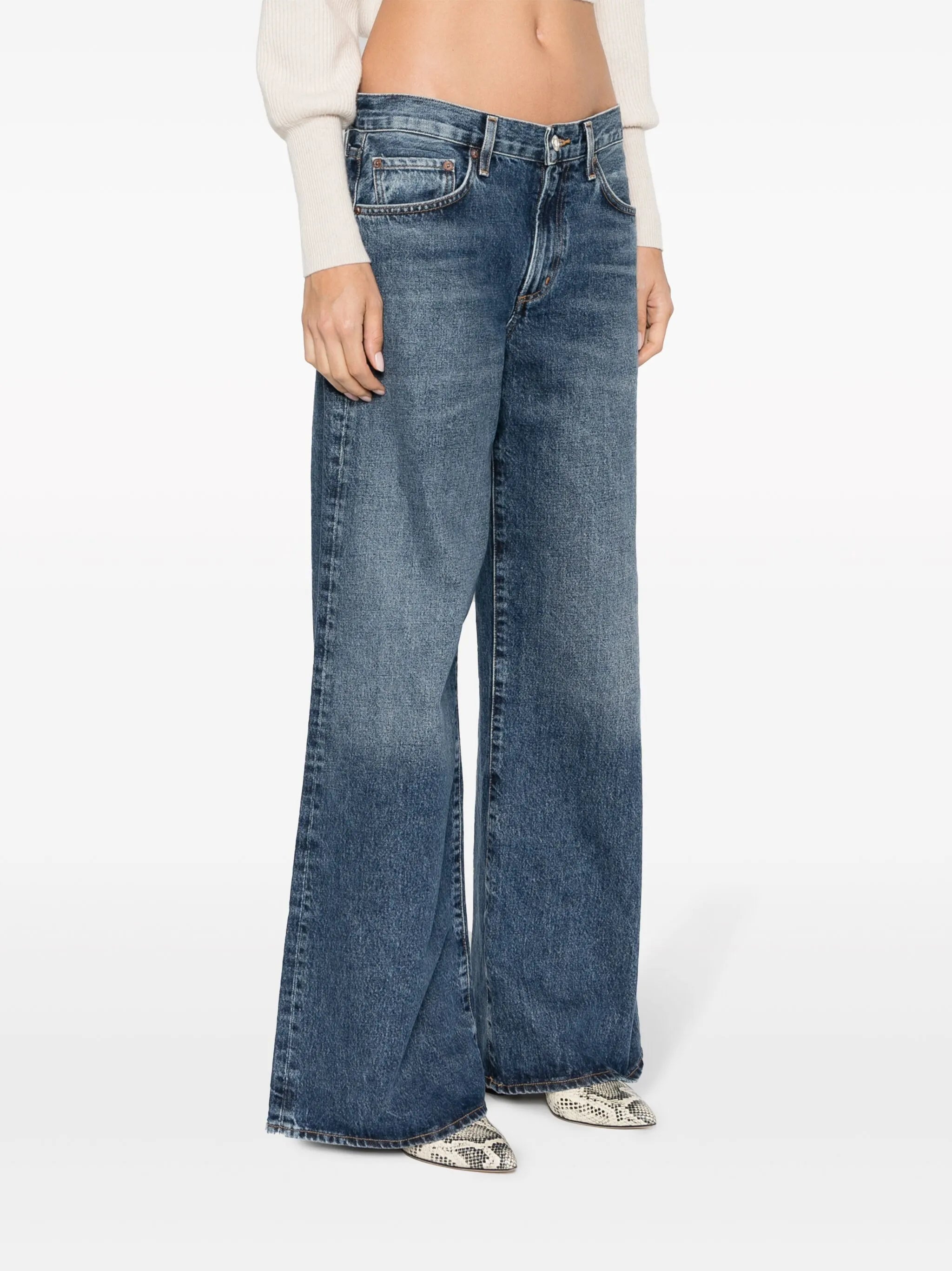 Clara organic-cotton flared jeans