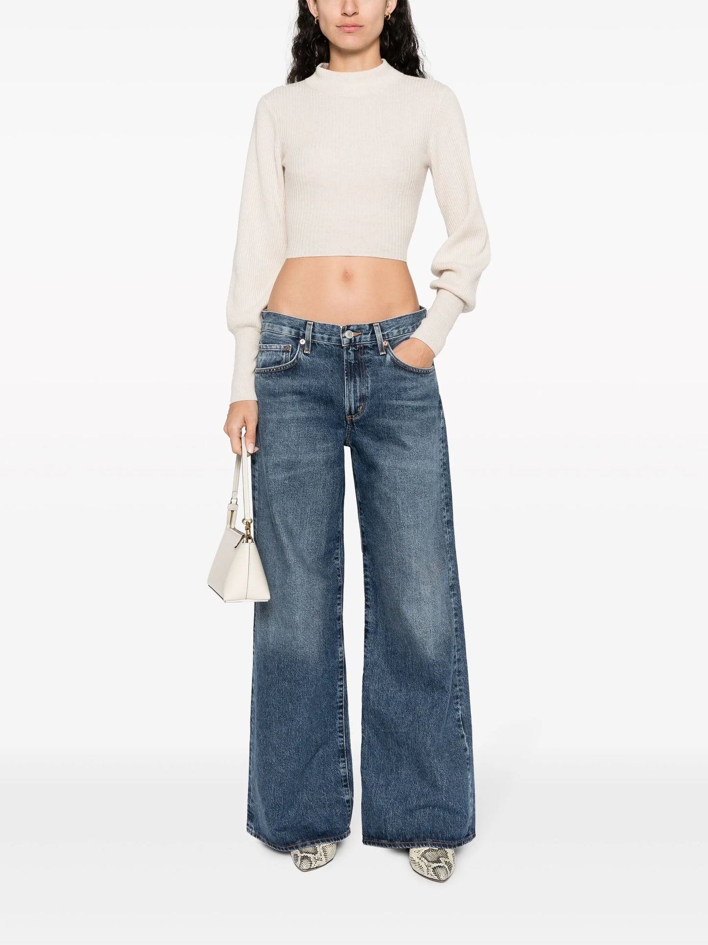 Clara organic-cotton flared jeans