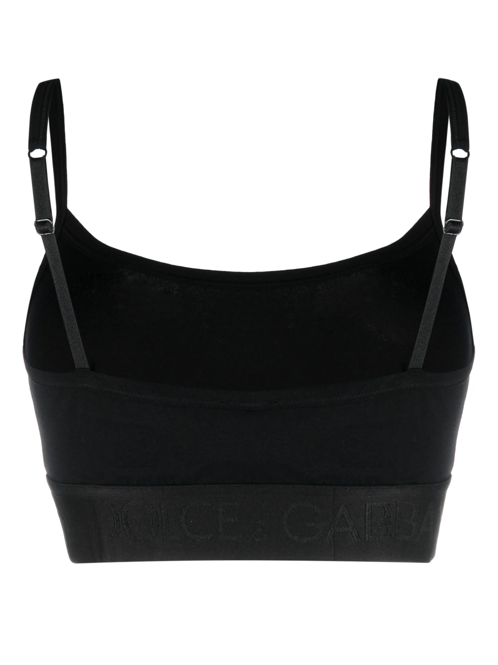 logo-print strap cotton blend bra