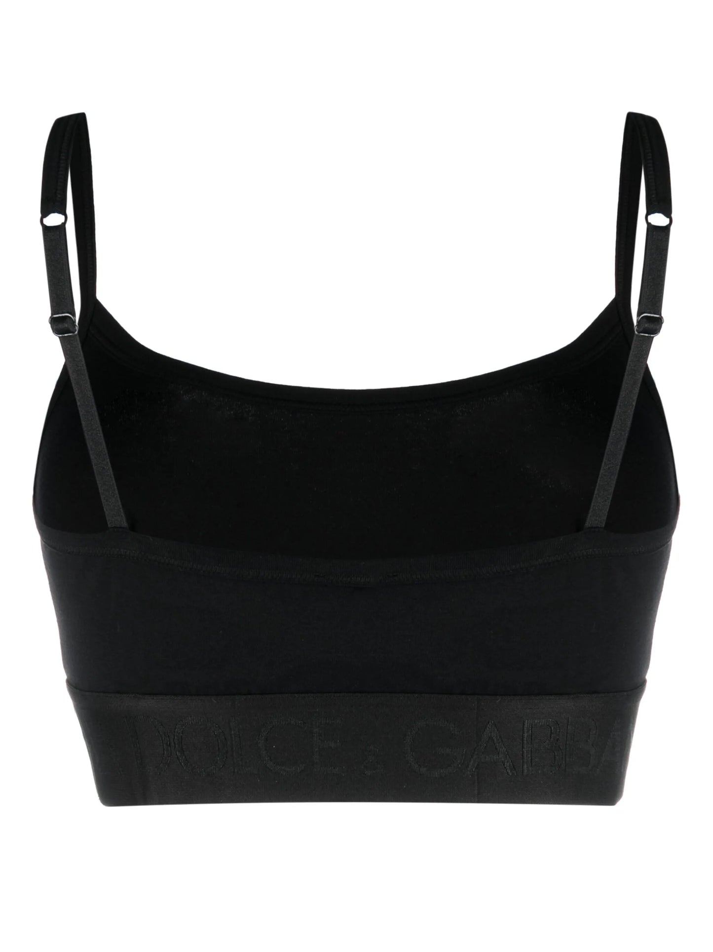 logo-print strap cotton blend bra