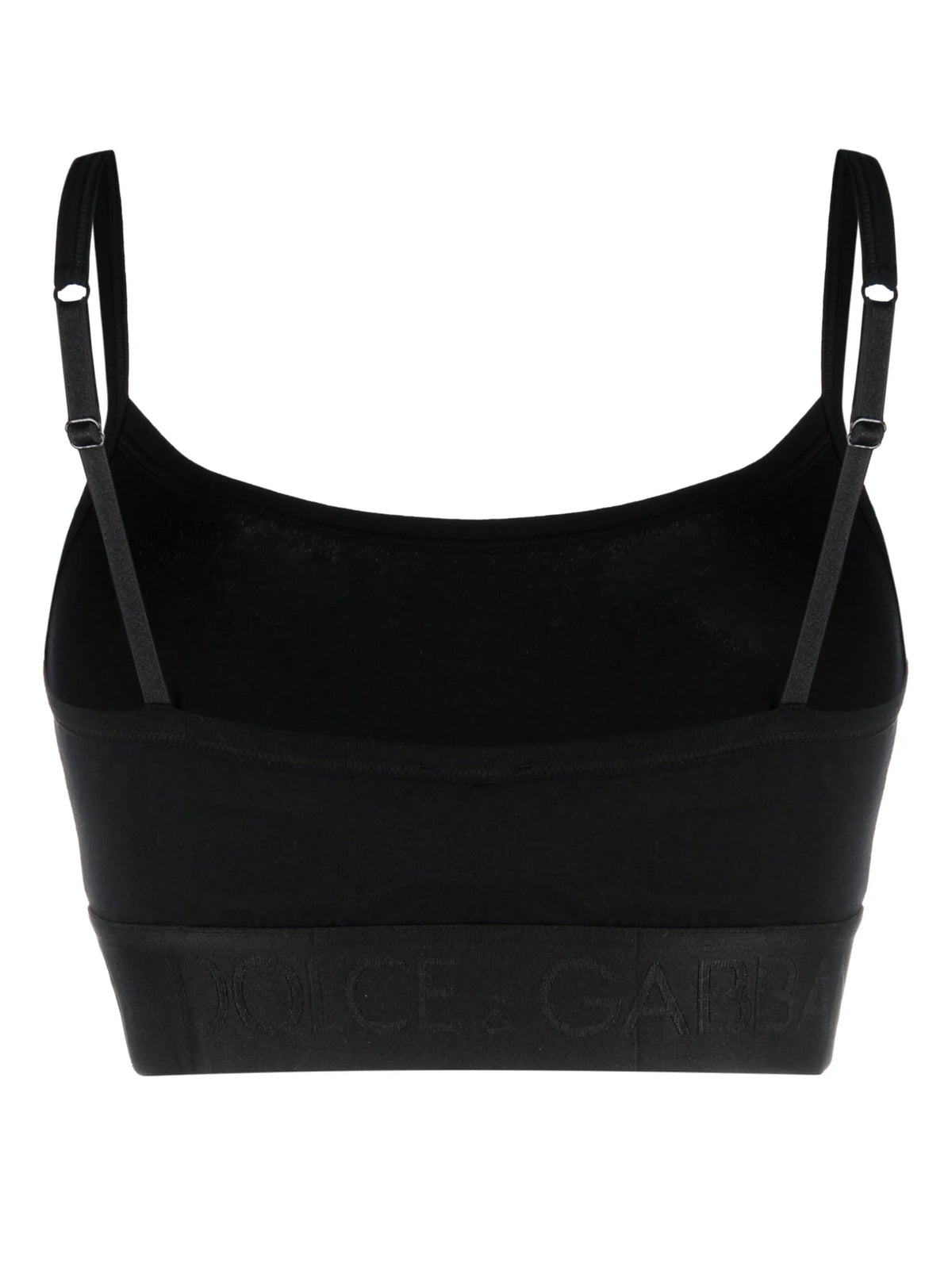 logo-print strap cotton blend bra