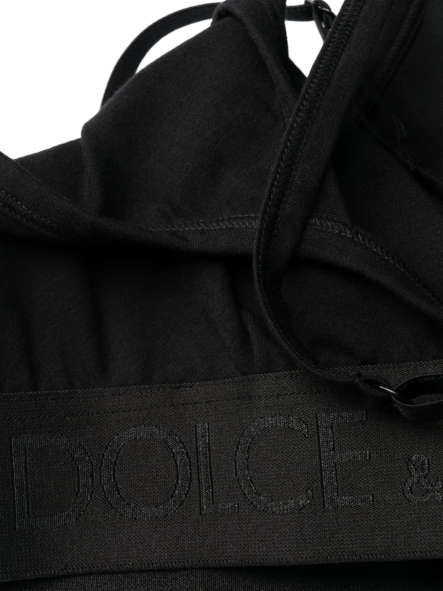 logo-print strap cotton blend bra