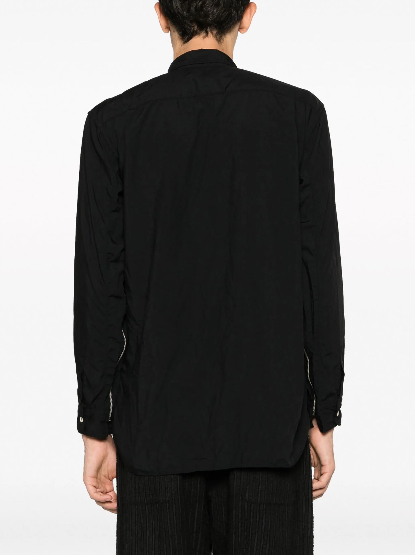 zip-embellished long-sleeve shirt