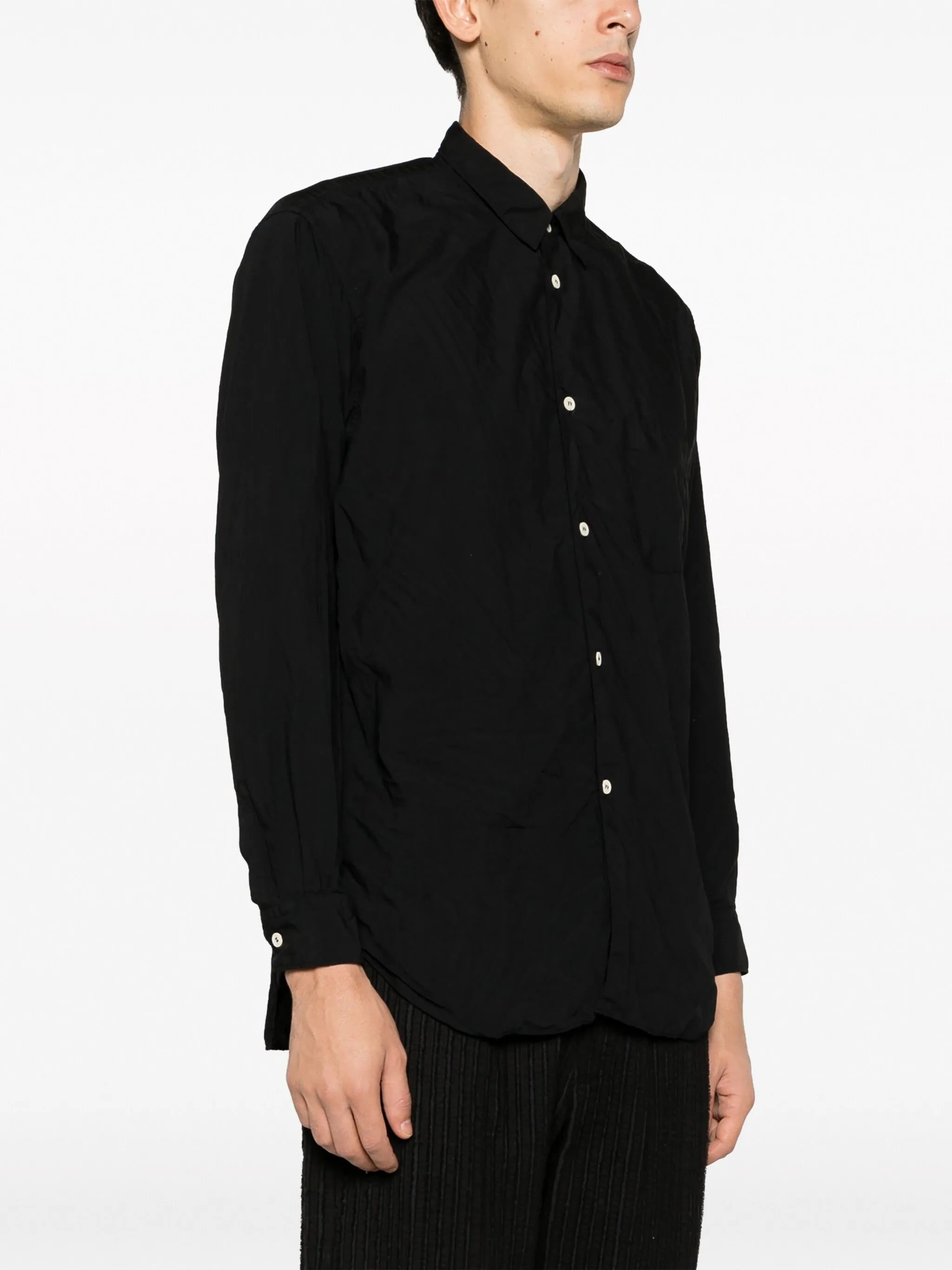 zip-embellished long-sleeve shirt