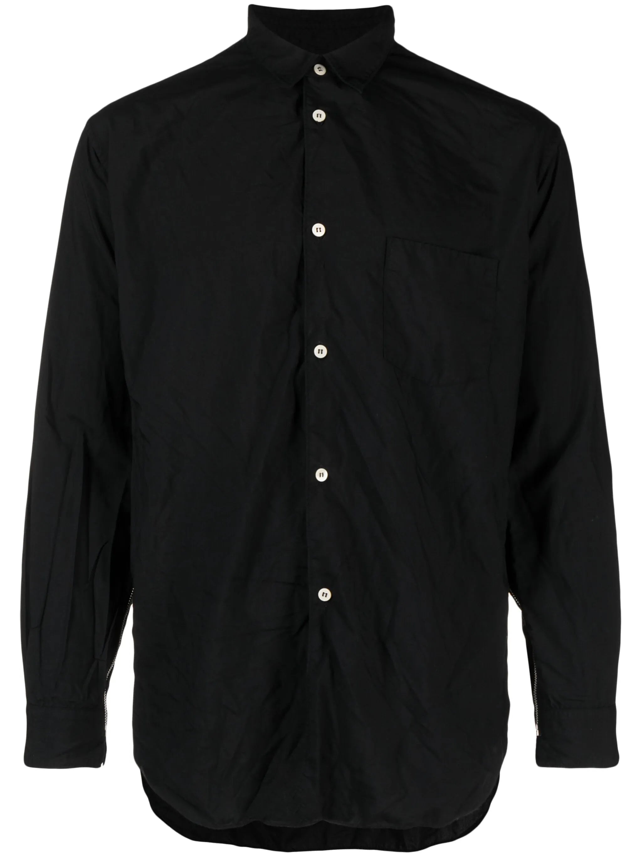 zip-embellished long-sleeve shirt