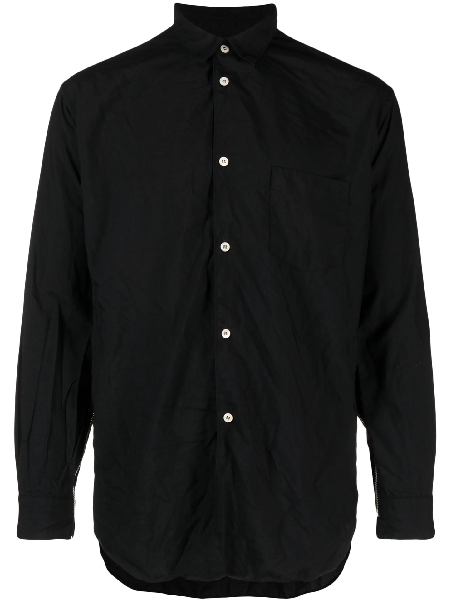 zip-embellished long-sleeve shirt