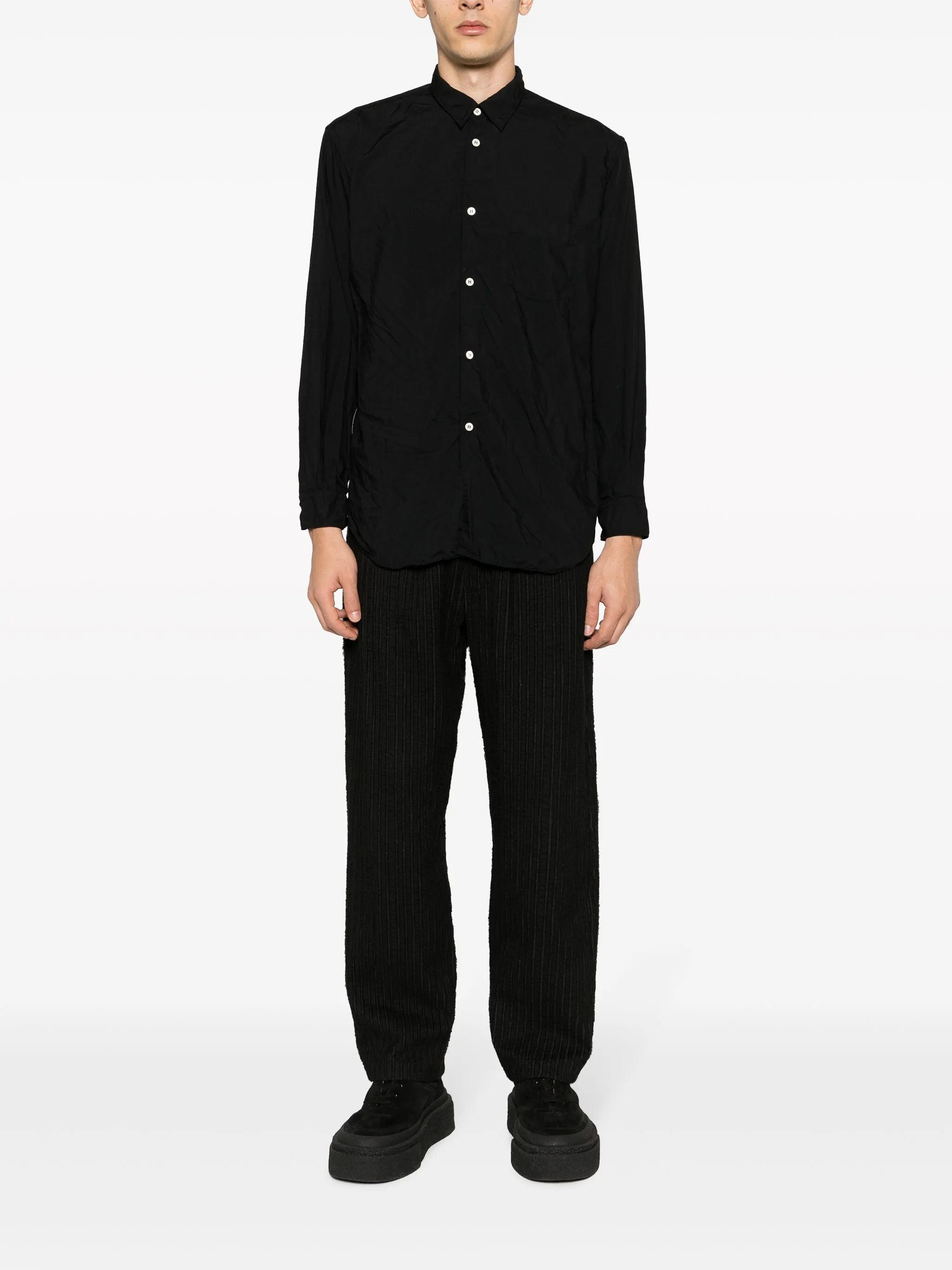 zip-embellished long-sleeve shirt