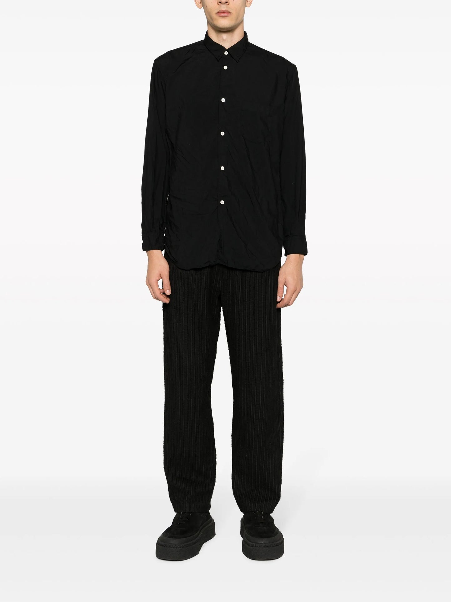 zip-embellished long-sleeve shirt