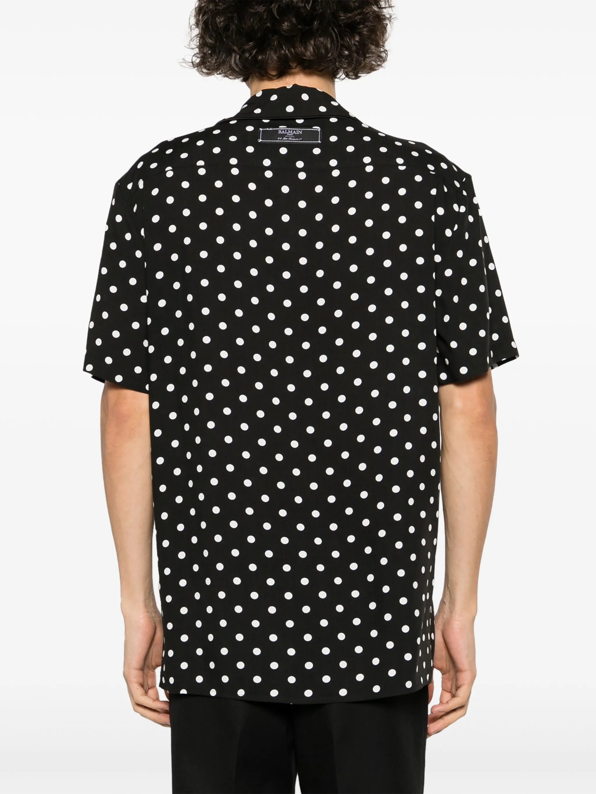 polka dot-print crepe shirt