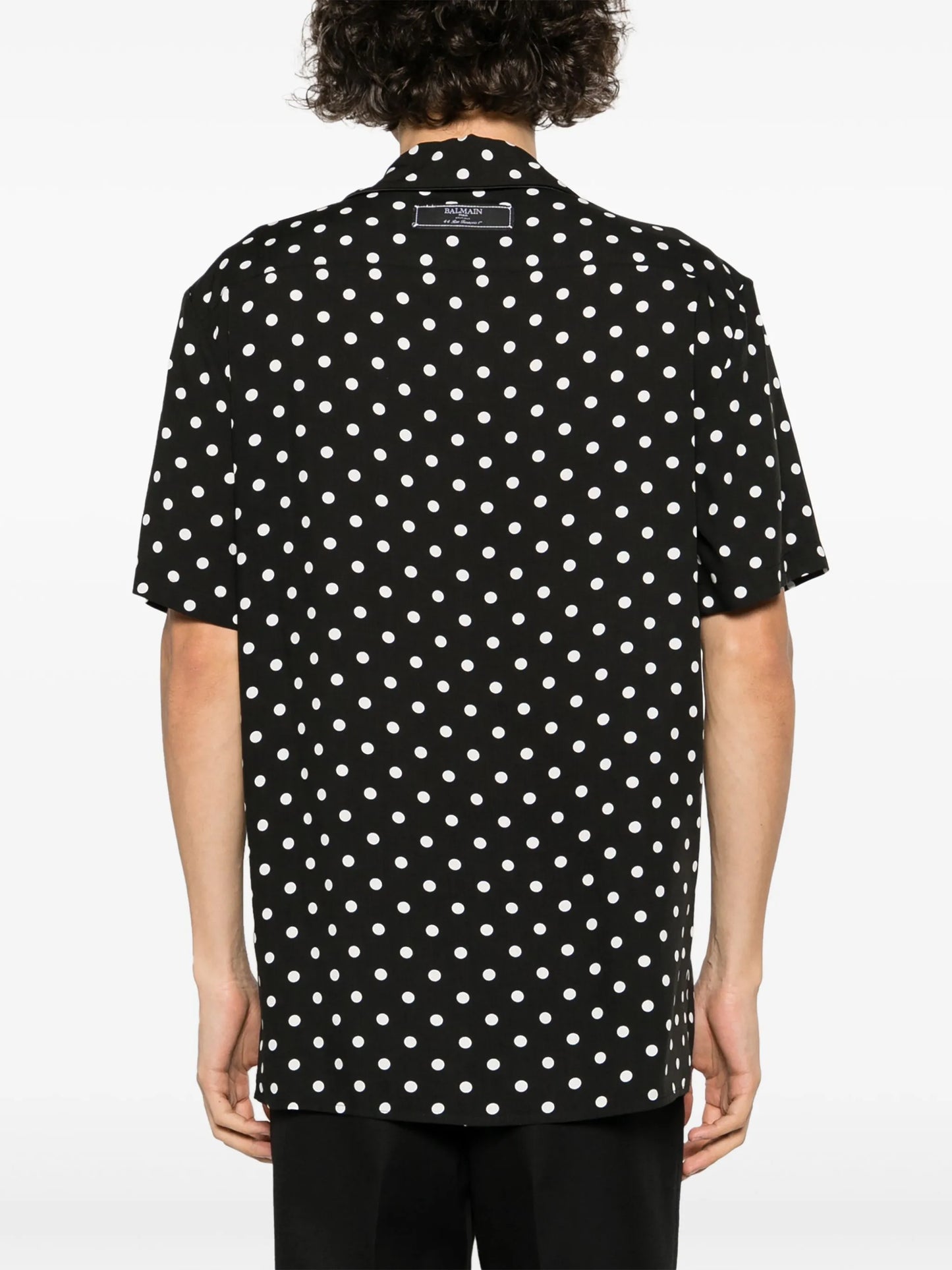 polka dot-print crepe shirt