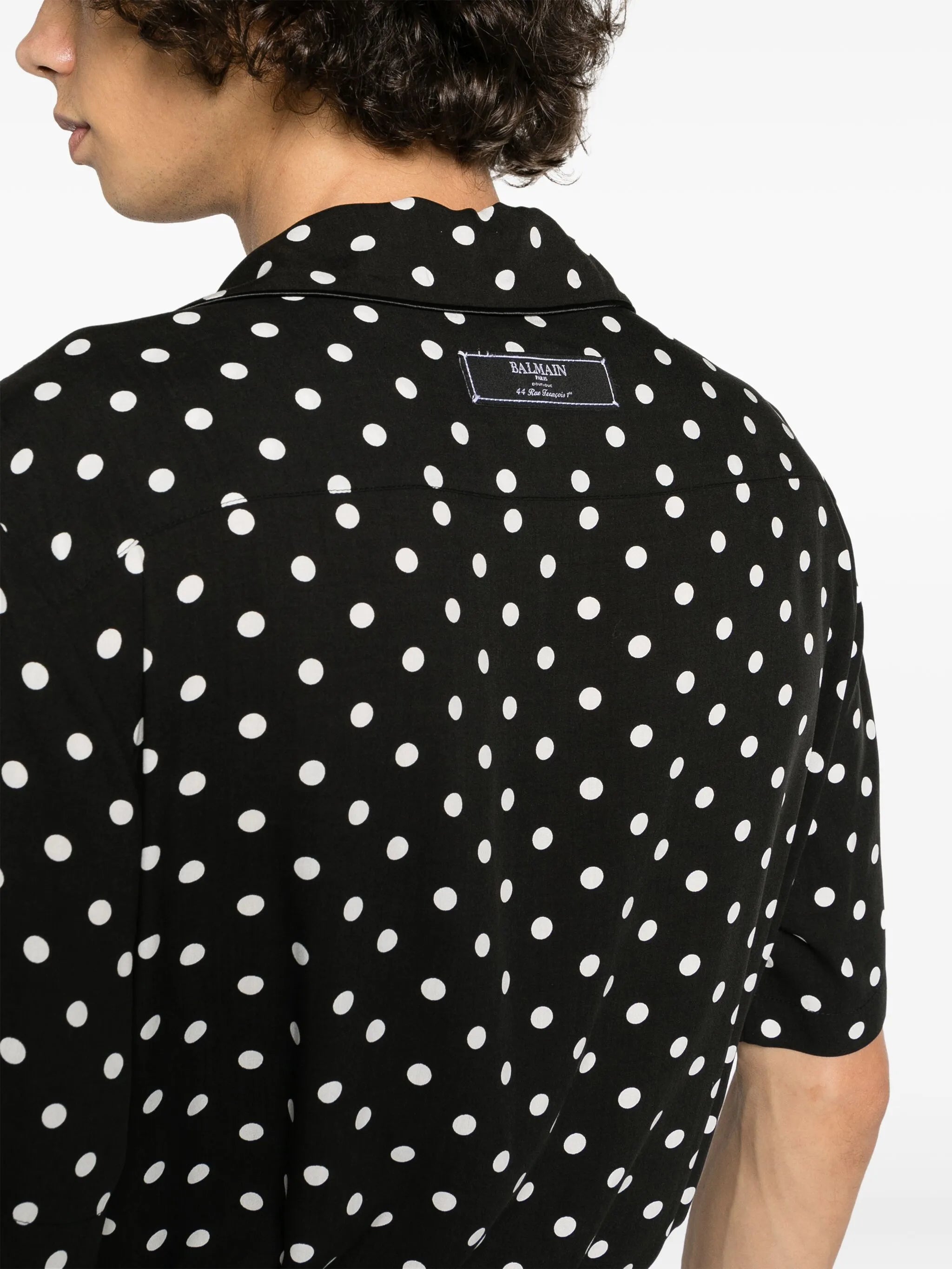 polka dot-print crepe shirt