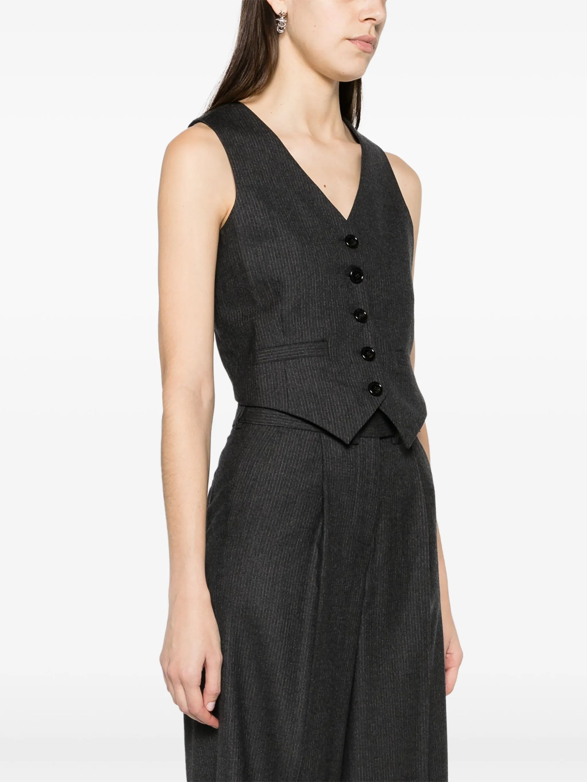 Johnny pinstriped wool waistcoat
