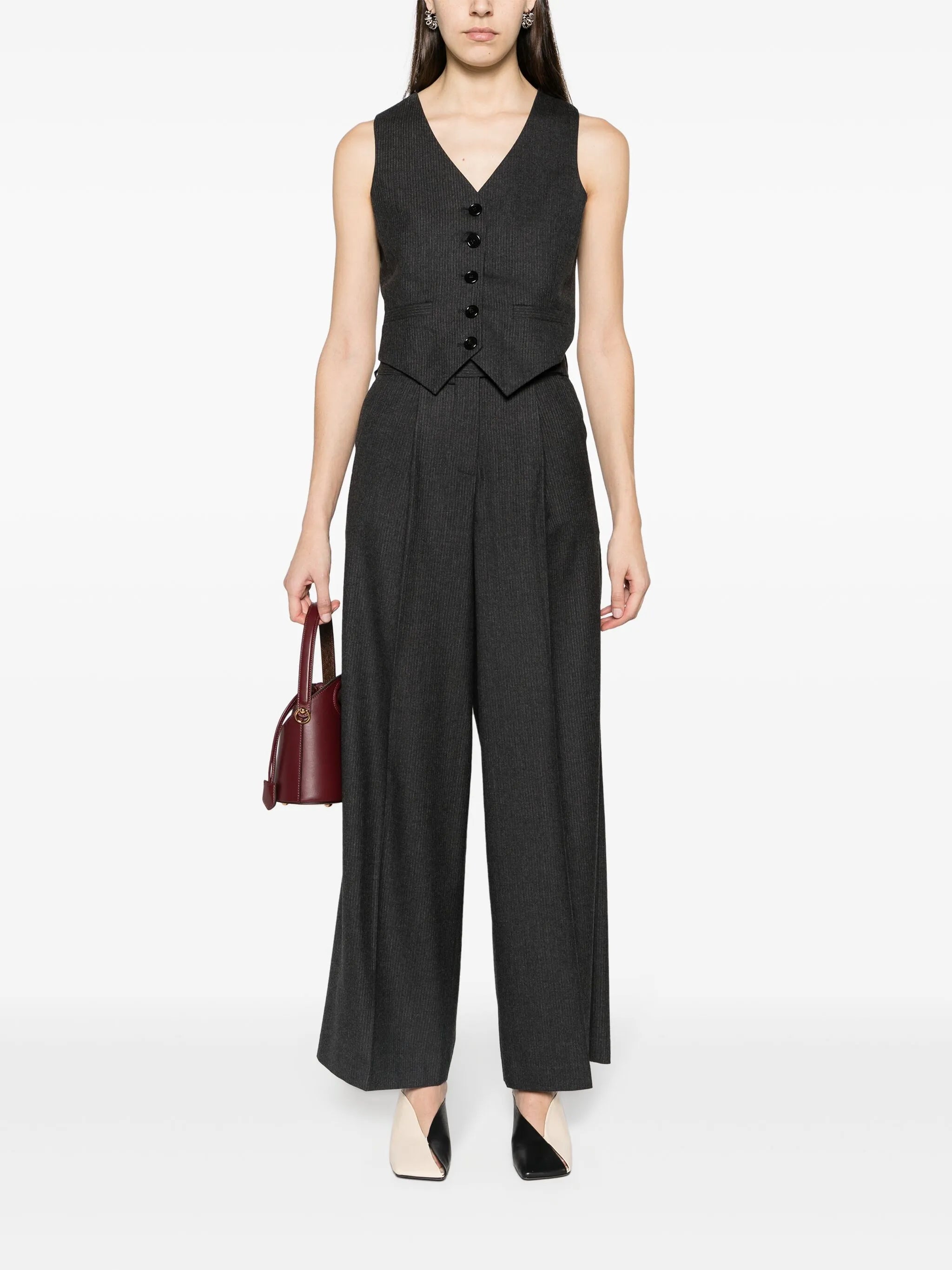 Johnny pinstriped wool waistcoat