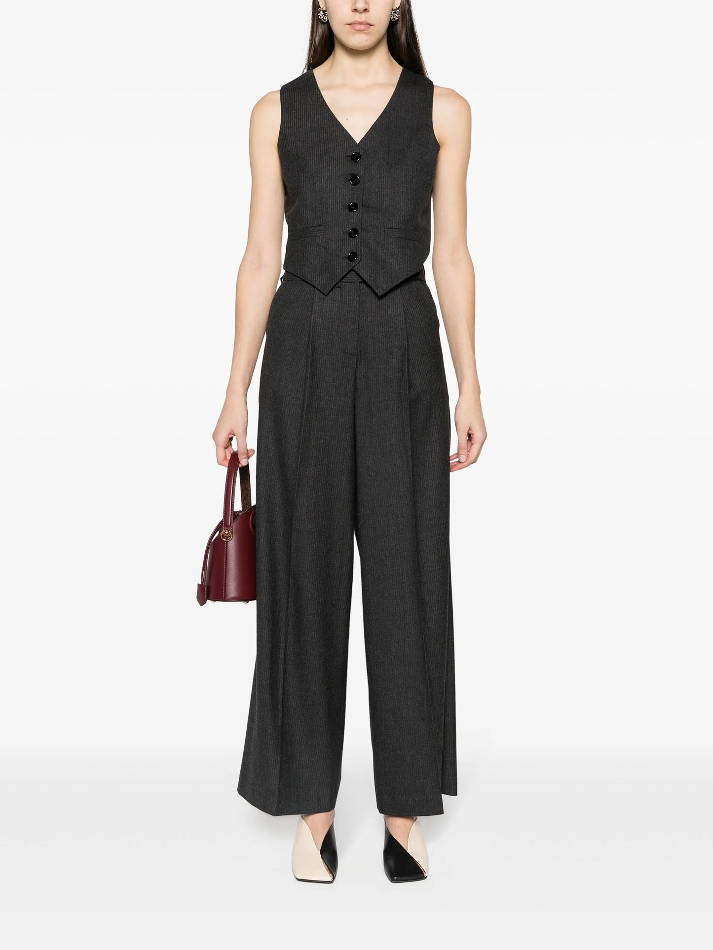 Johnny pinstriped wool waistcoat
