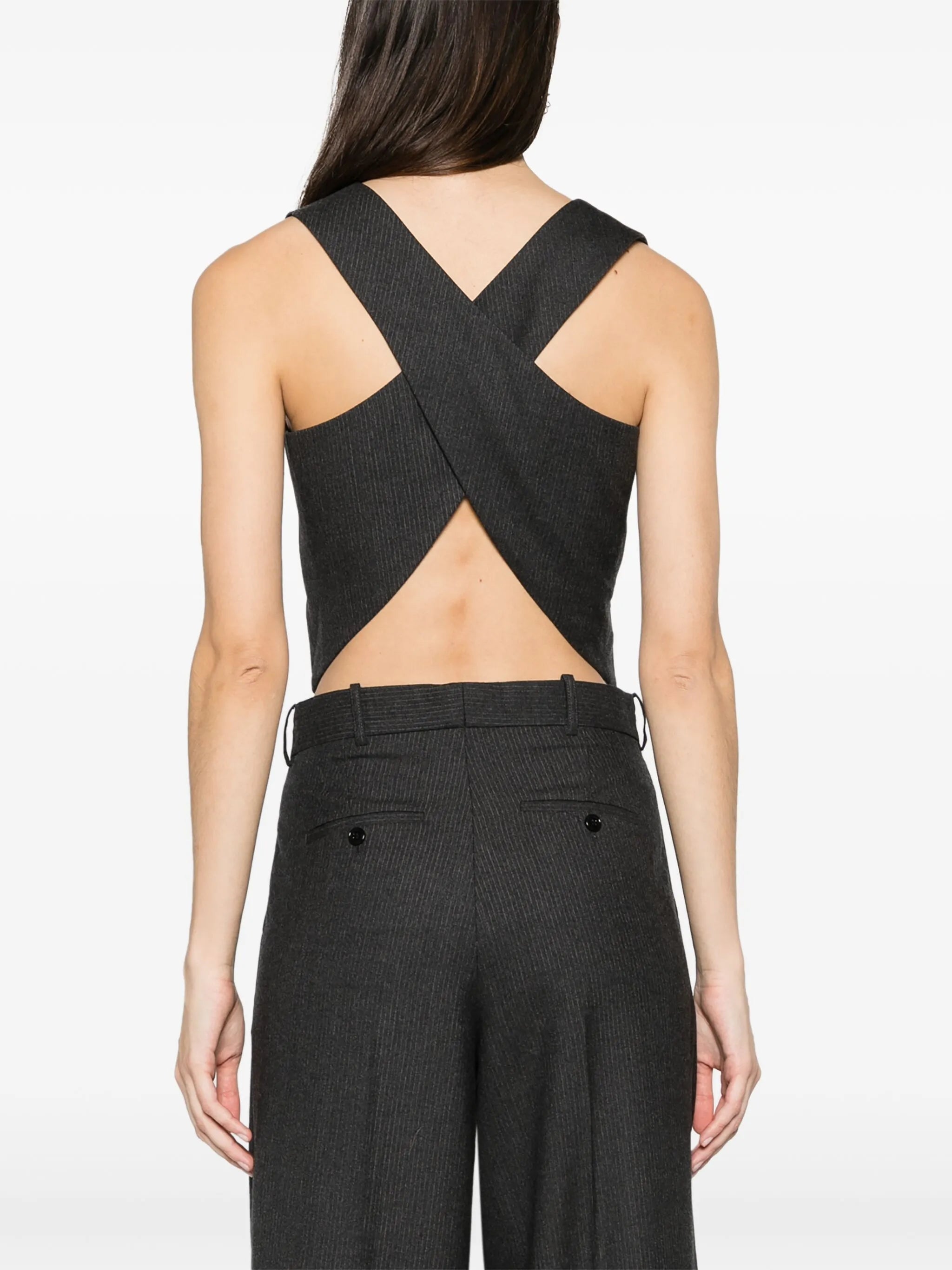 Johnny pinstriped wool waistcoat