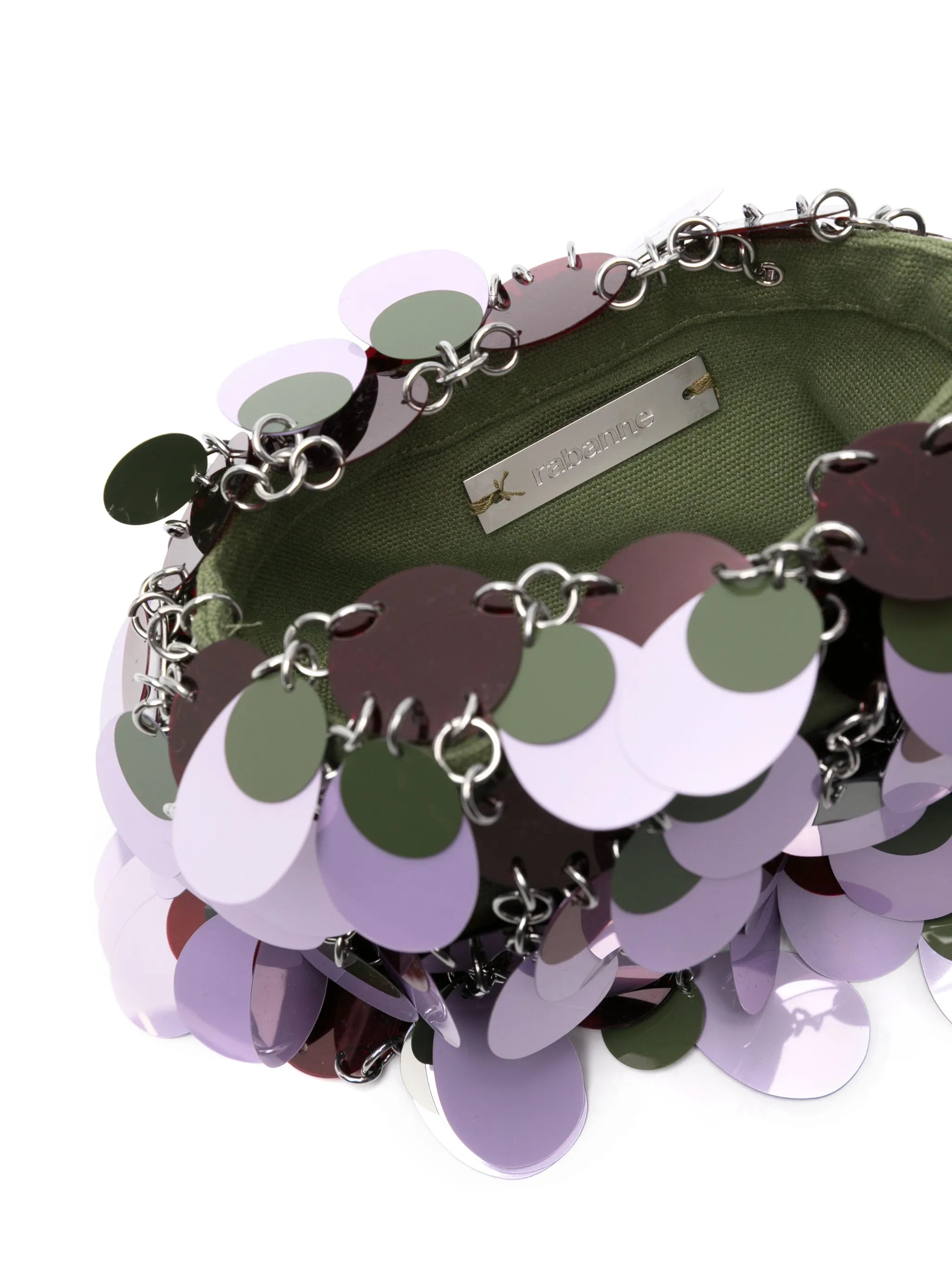 sequined chainmail shoulder bag