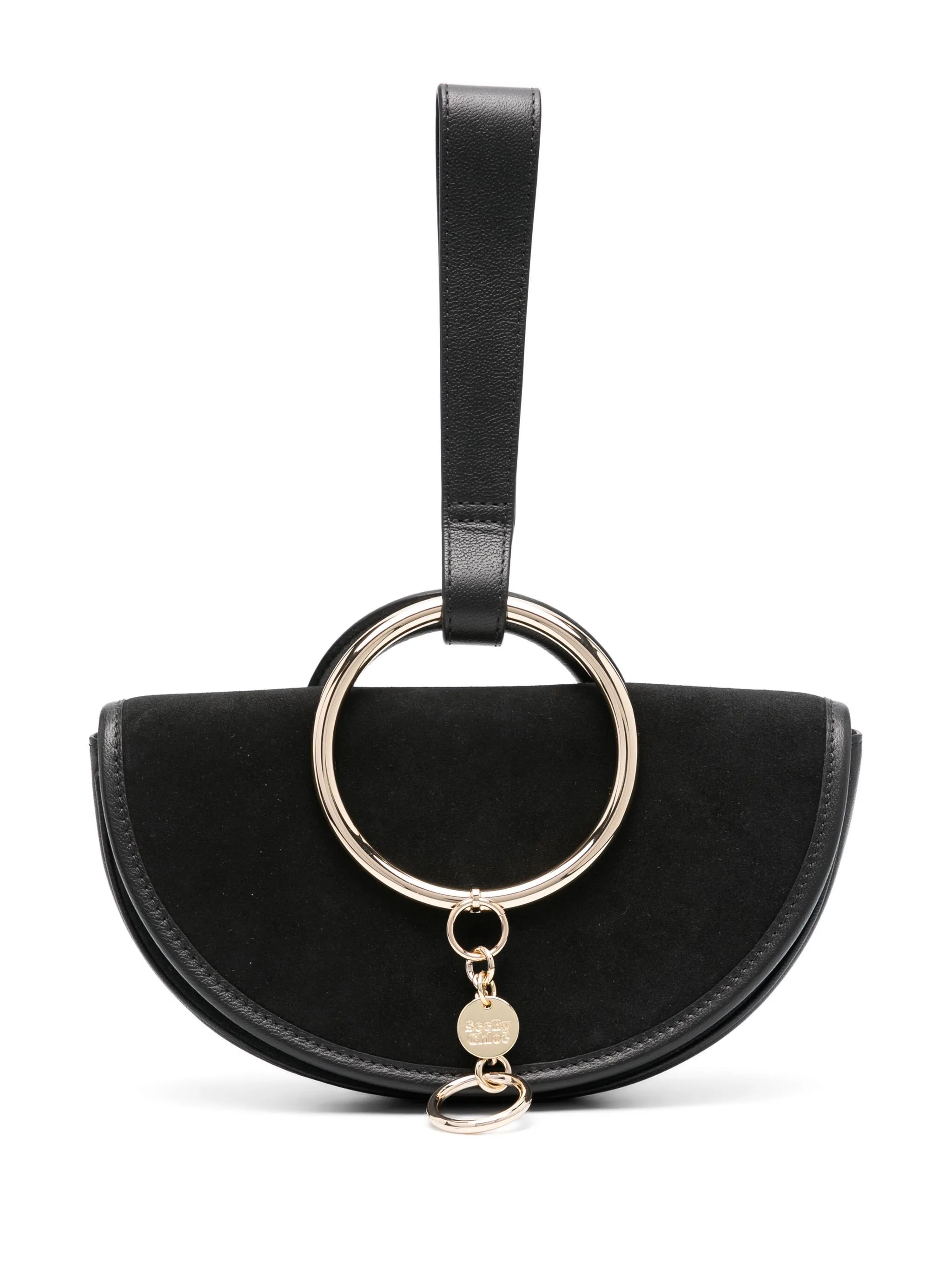 Mara ring-embellished suede tote bag