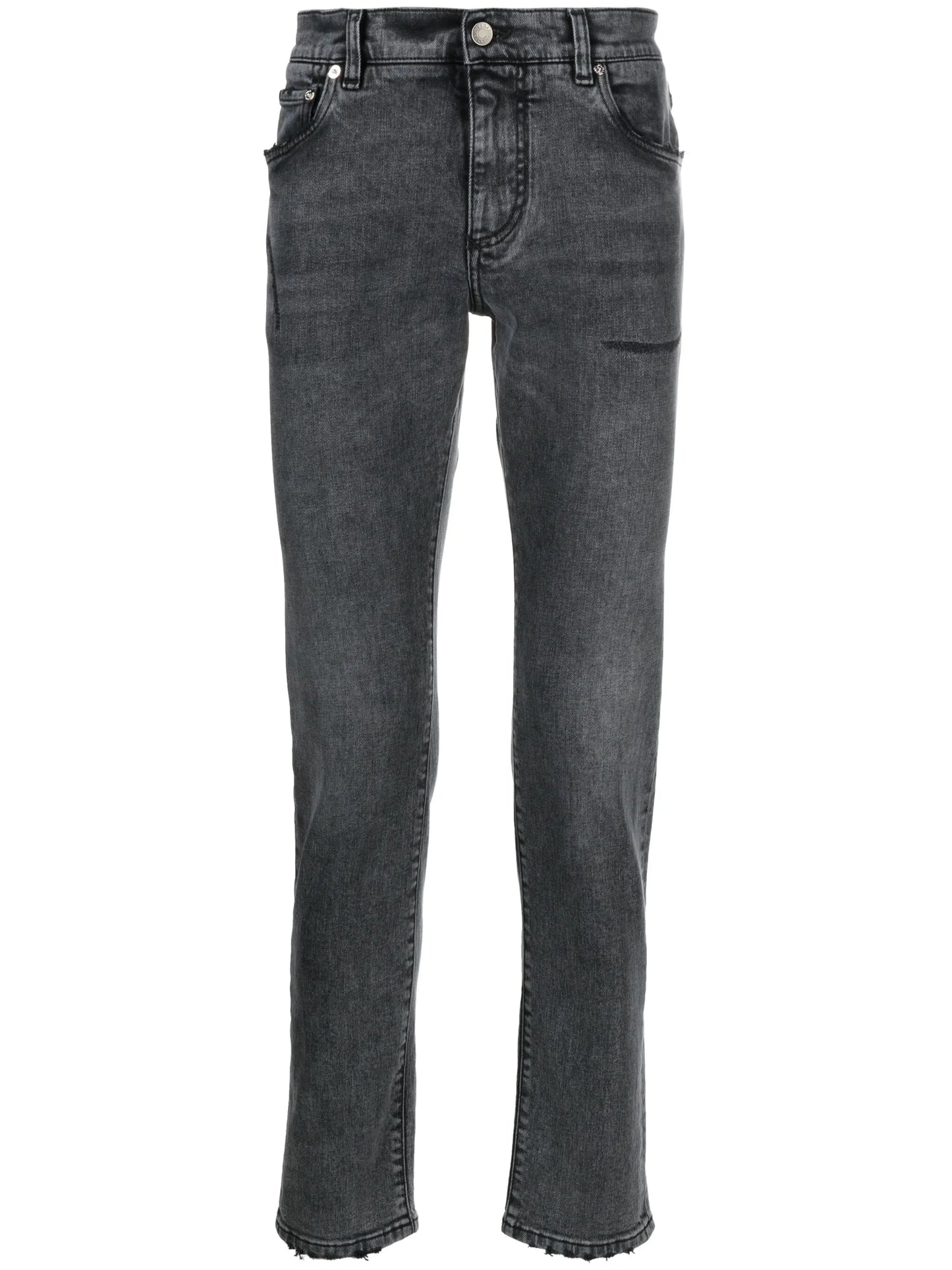 stonewashed slim-fit jeans
