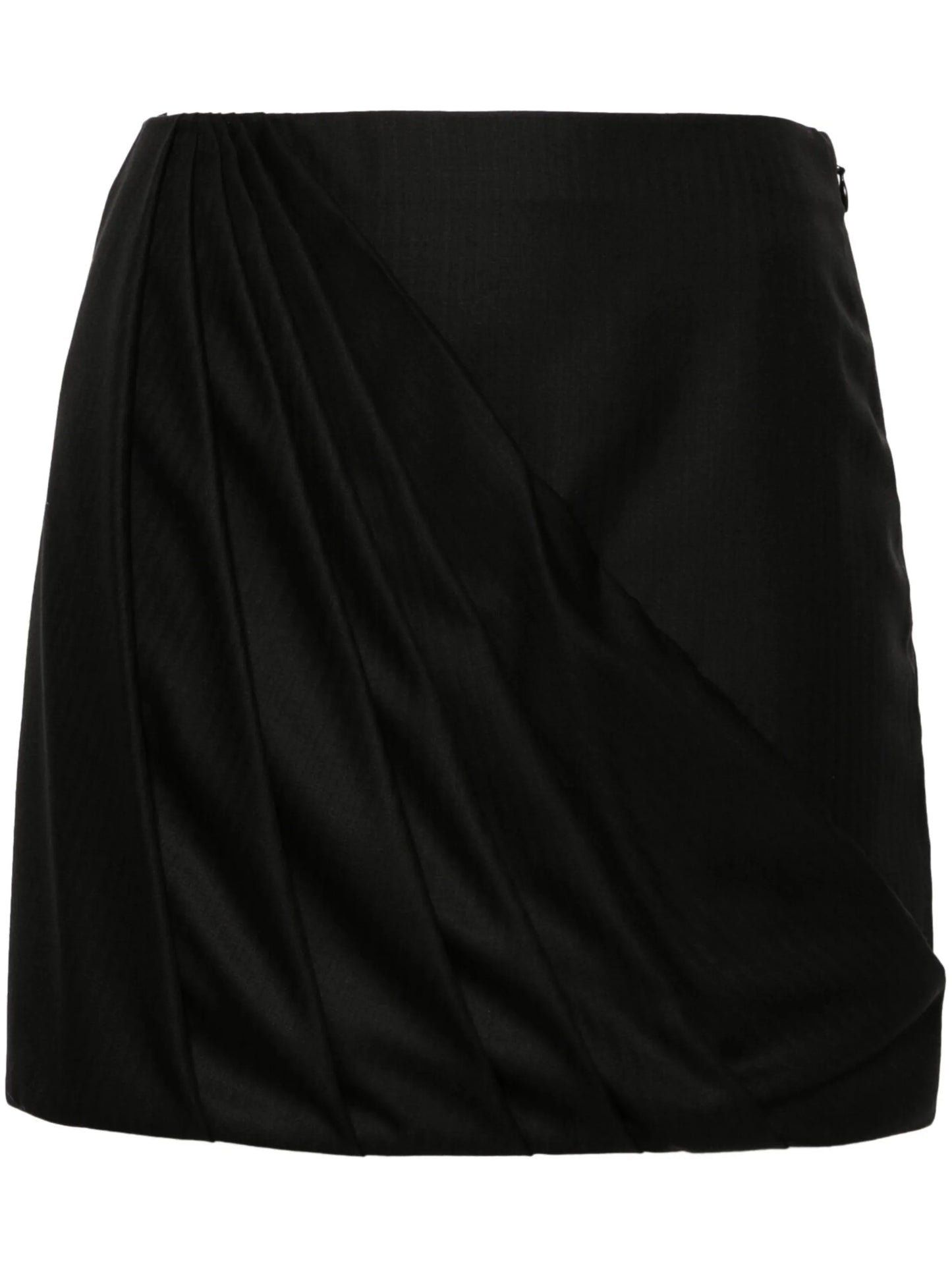 draped wool mini skirt