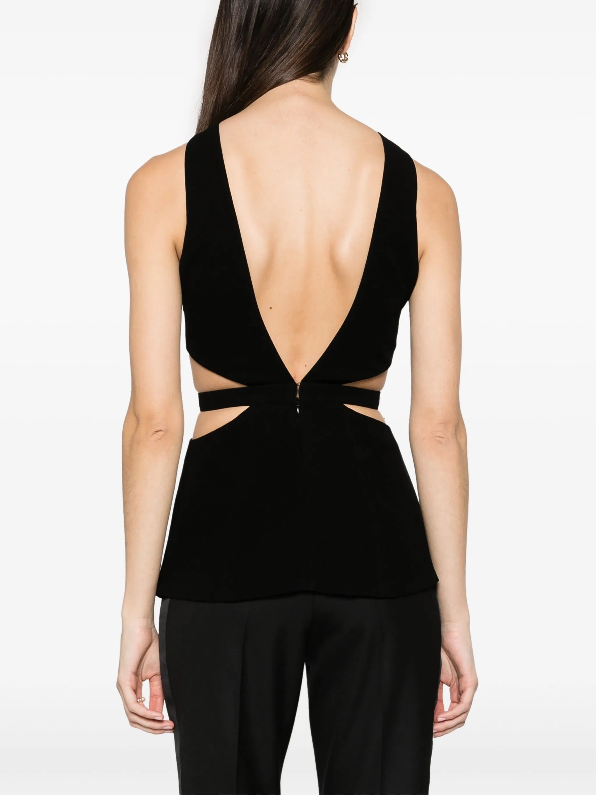 Patty cut-out crepe blouse