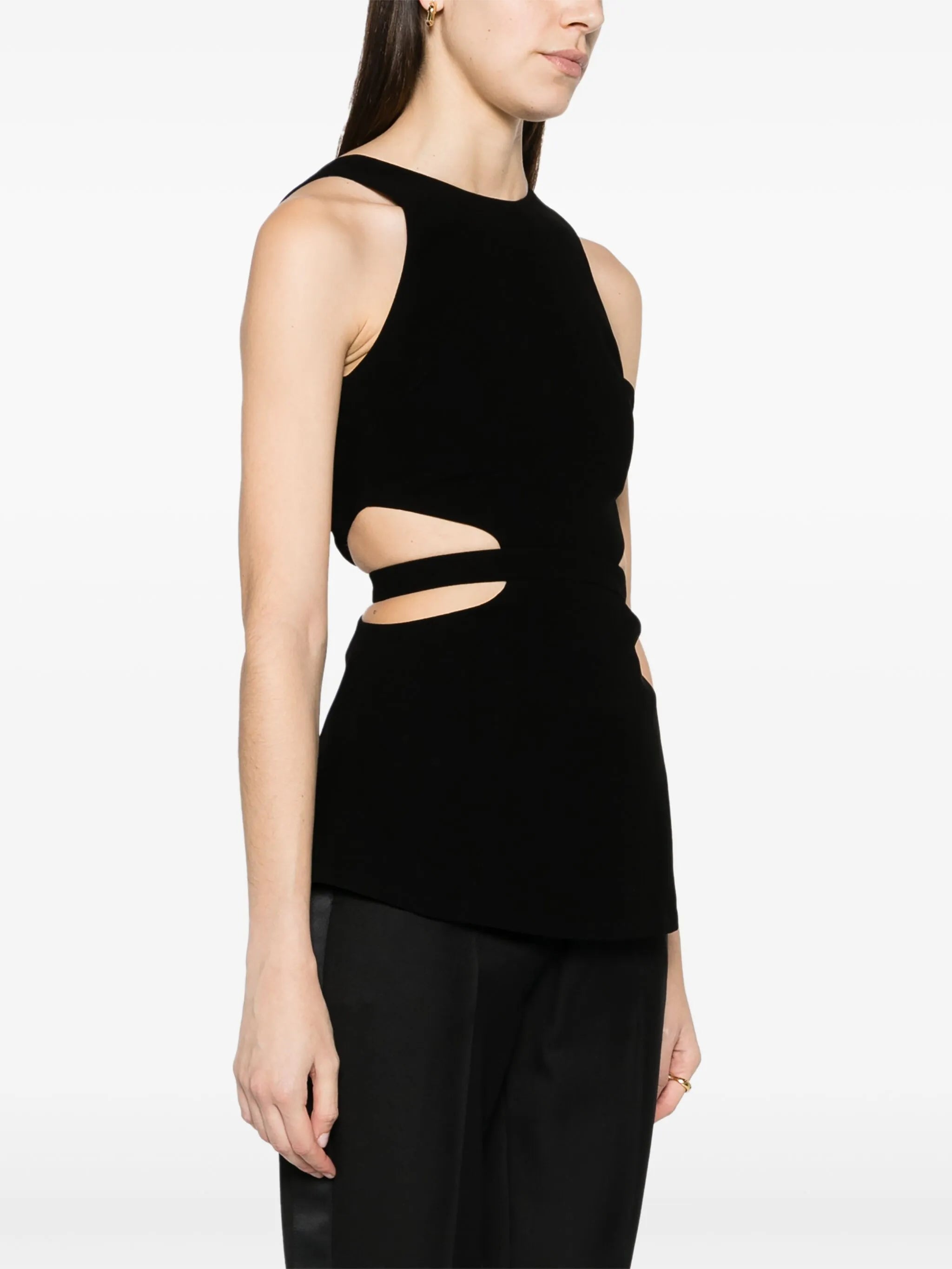 Patty cut-out crepe blouse