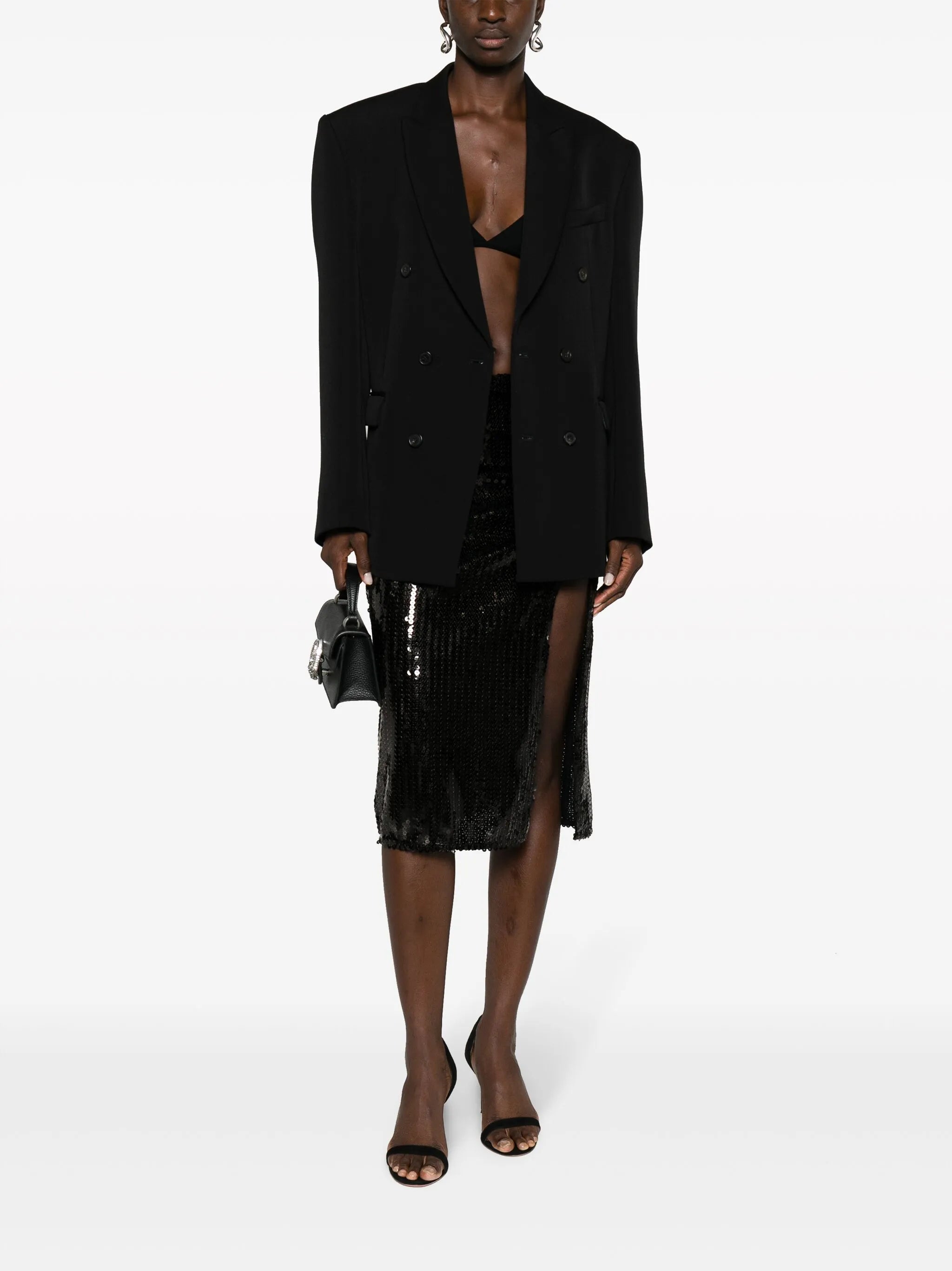 sequinned midi skirt