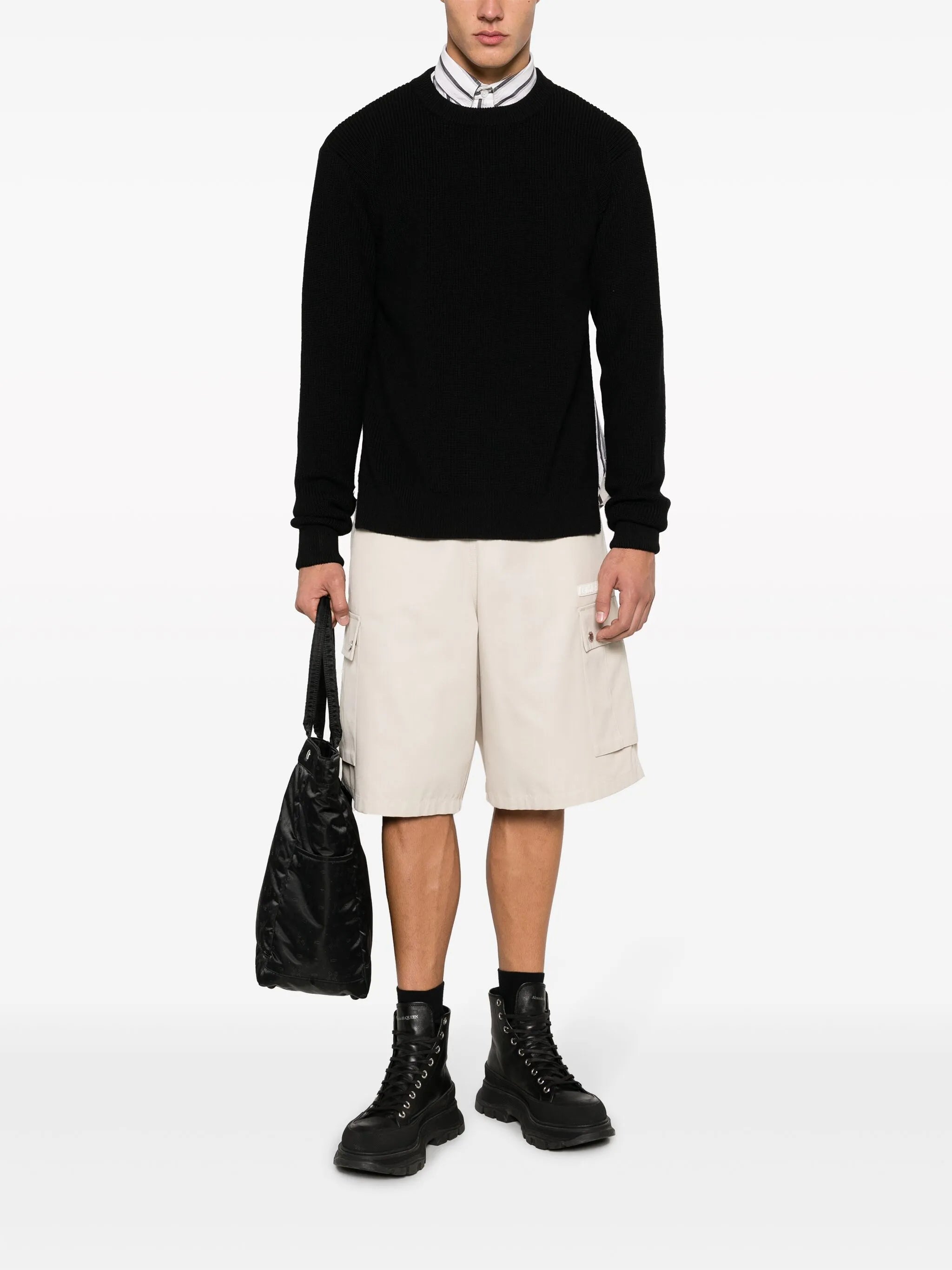 zip-fastening wool jumper