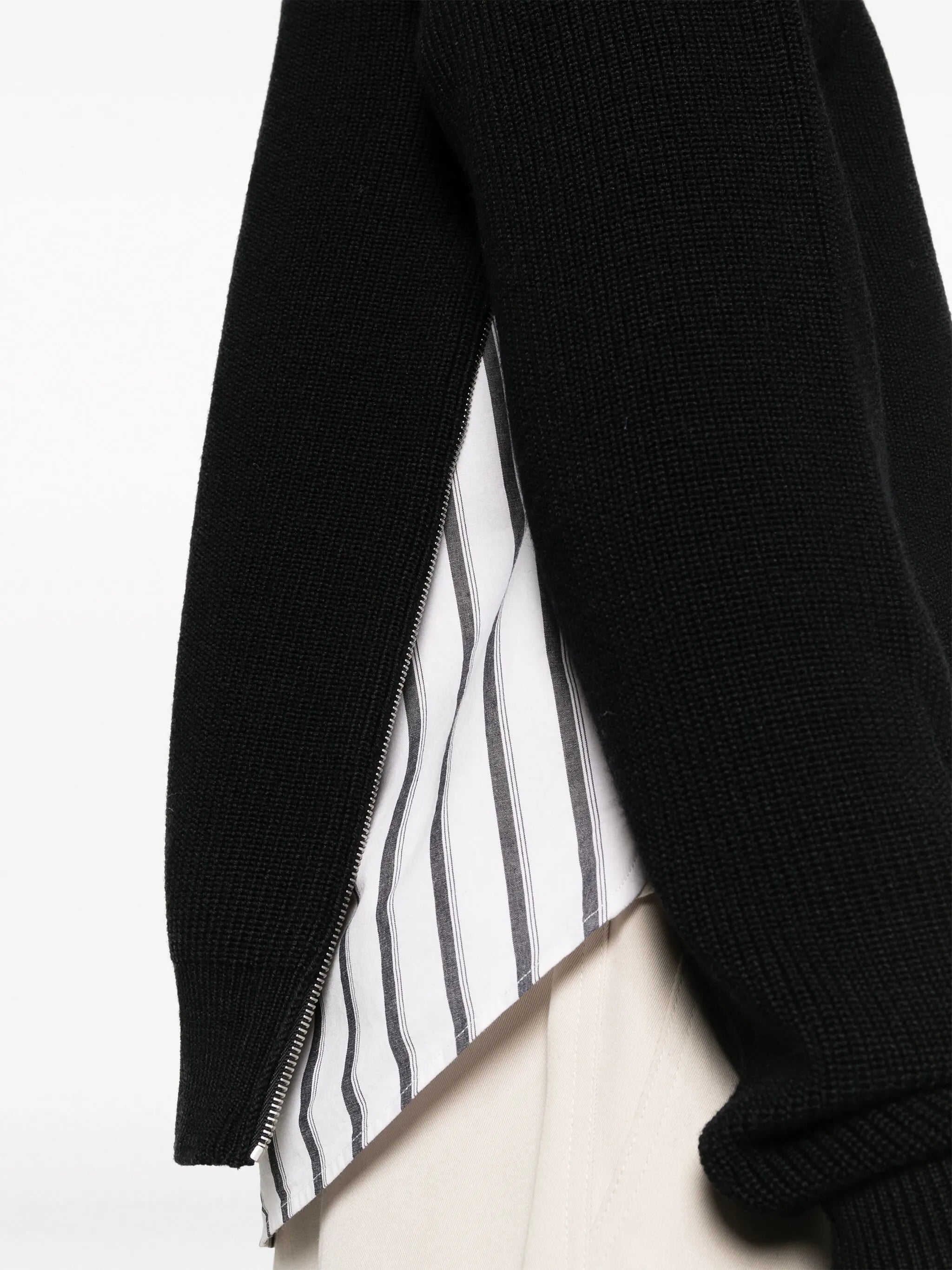 zip-fastening wool jumper