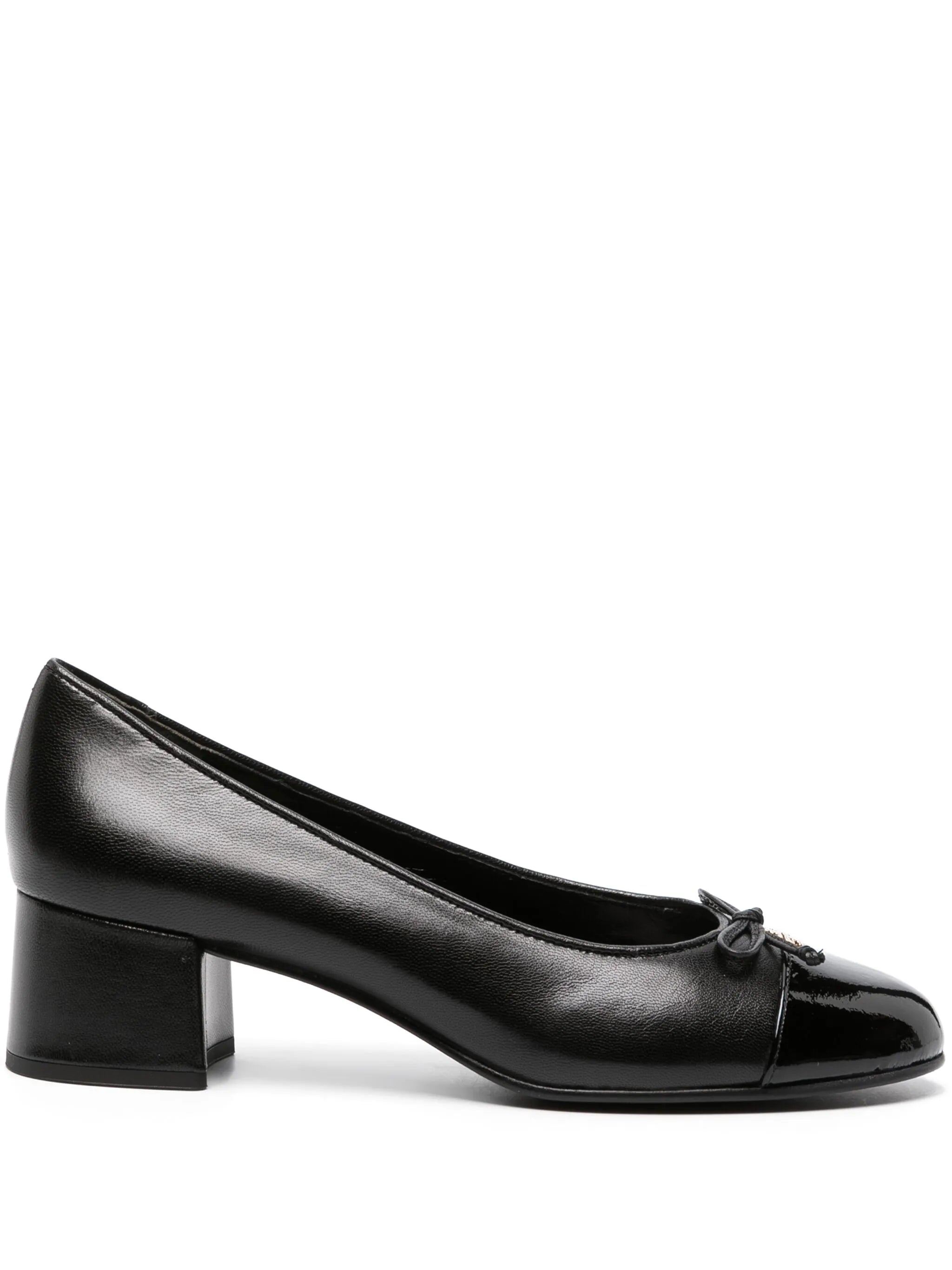 45mm cap-toe leather pumps