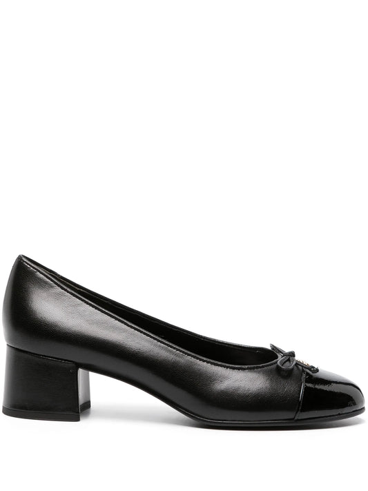 45mm cap-toe leather pumps