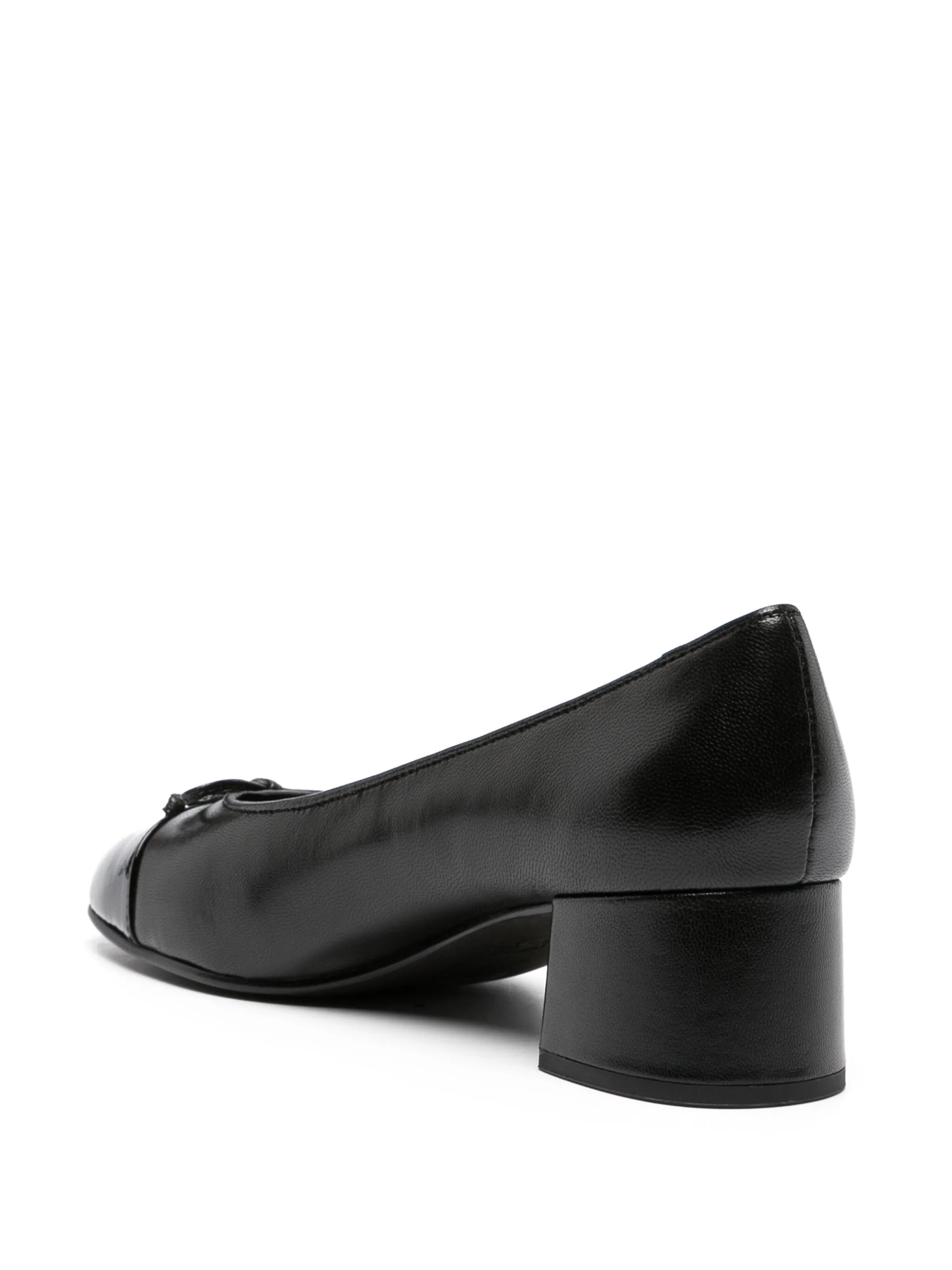 45mm cap-toe leather pumps