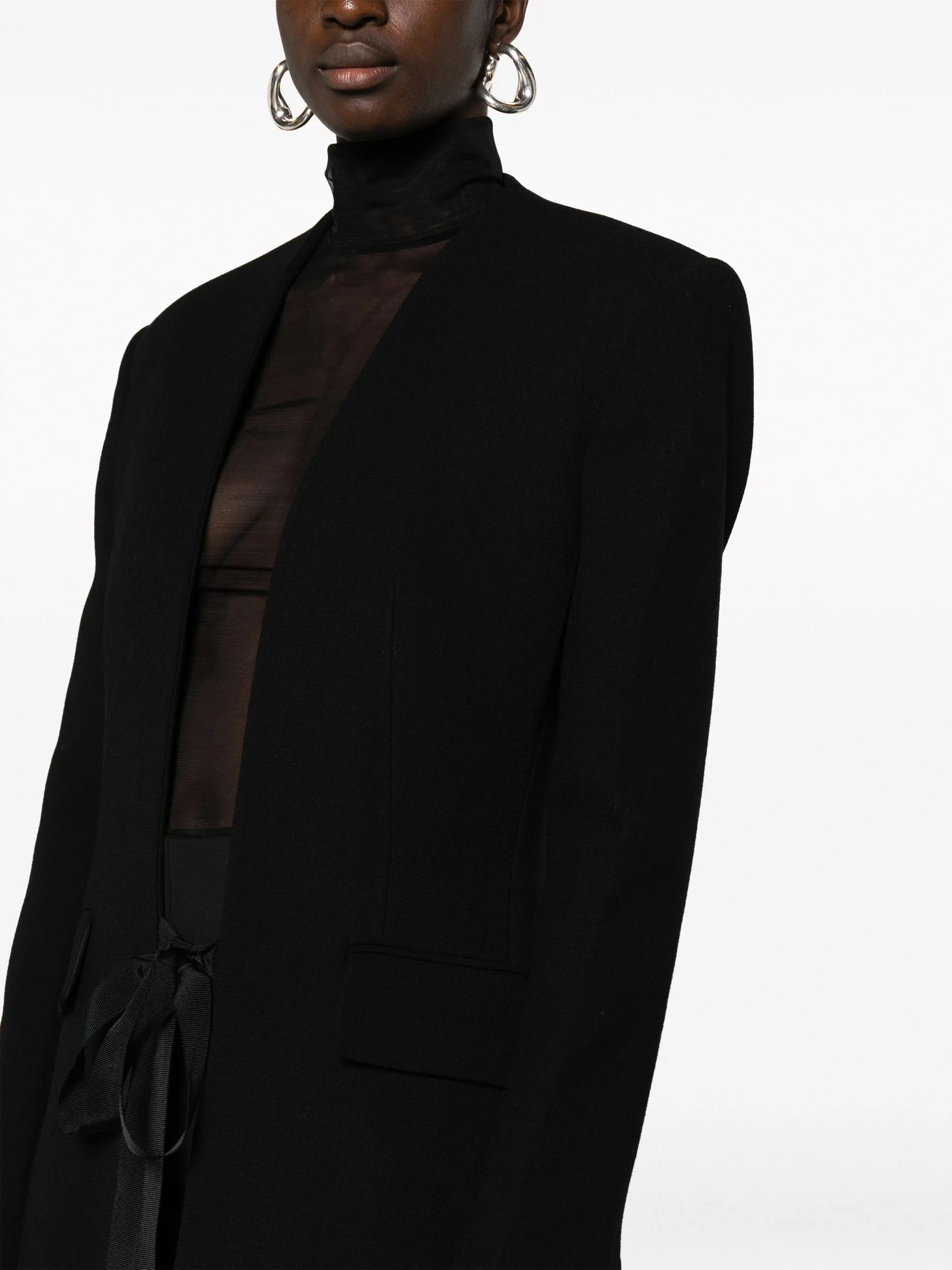 single-breasted virgin-wool coat
